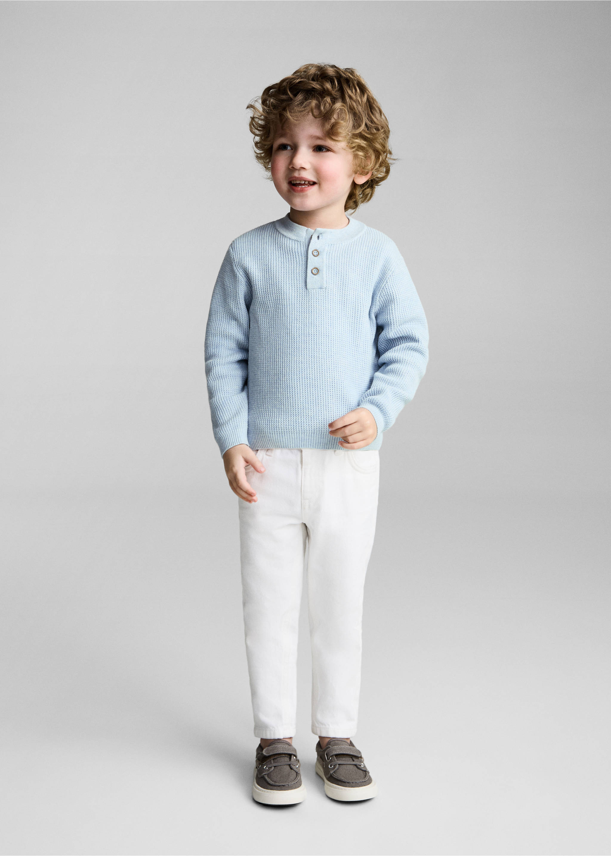 Pull-over maille coton - Plan général, Bleu ciel. Ref: 87063647-00.