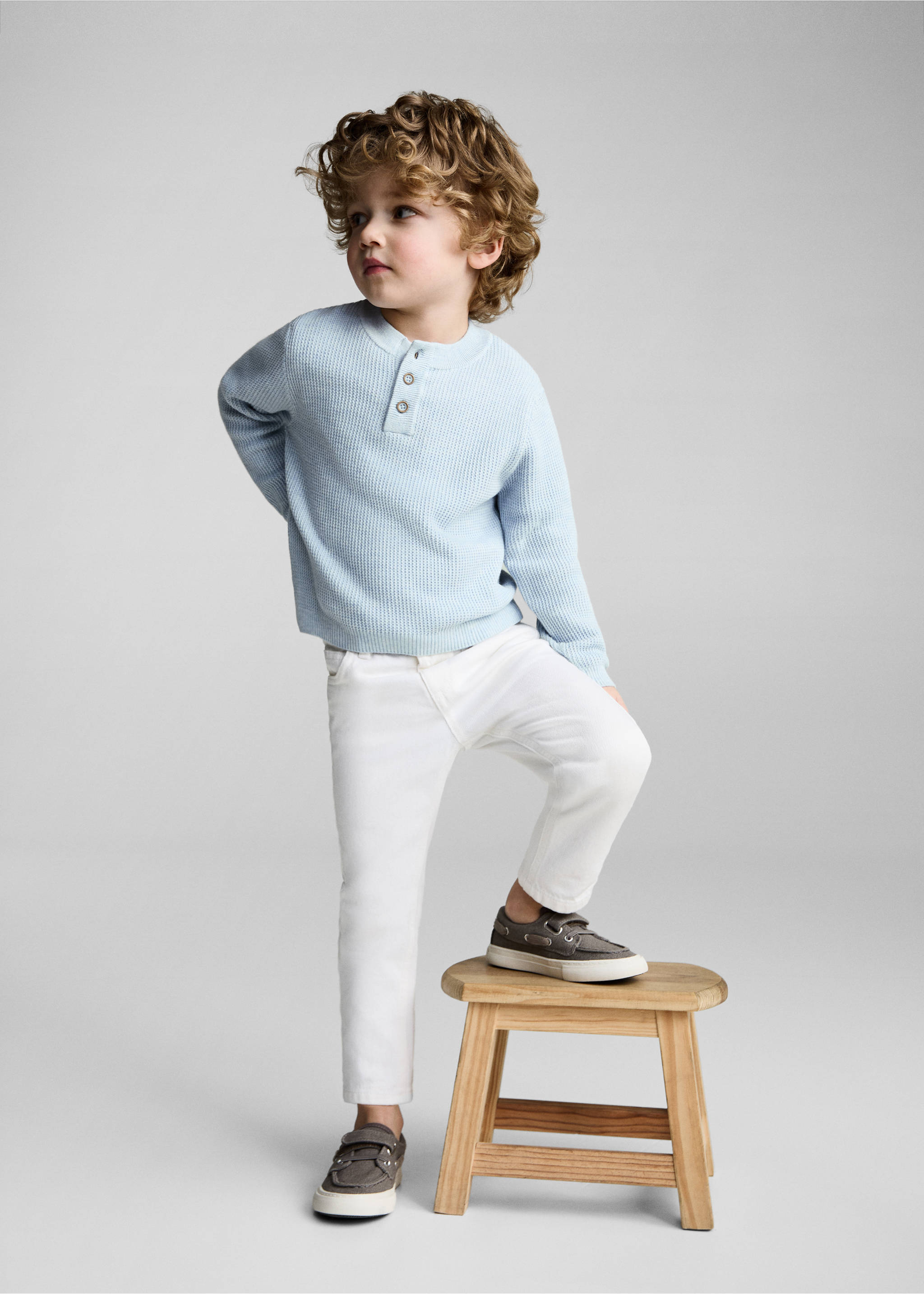 Pull-over maille coton - Détail de l'article 2, Bleu ciel. Ref: 87063647-00.