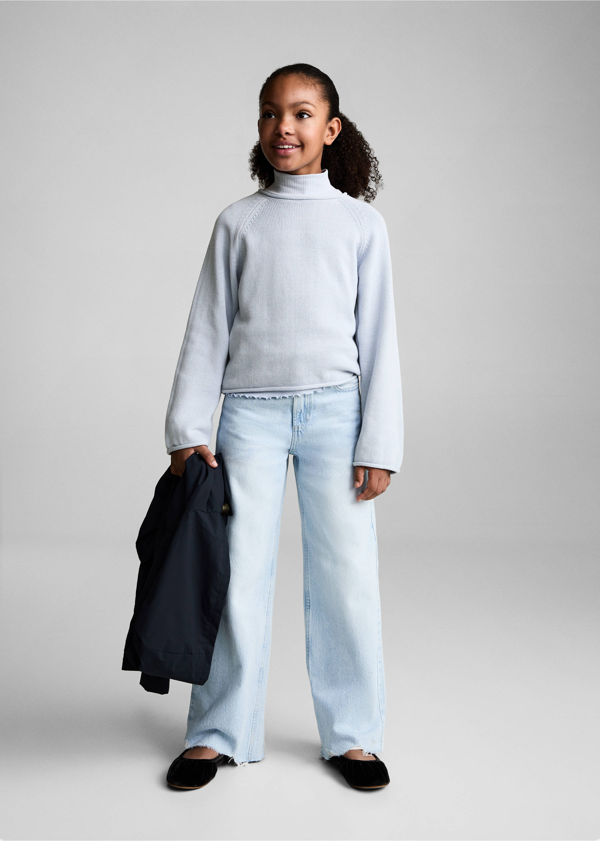 Strickpullover aus Baumwolle - Allgemeine Ansicht, Himmelblau. Ref: 87063652-00.