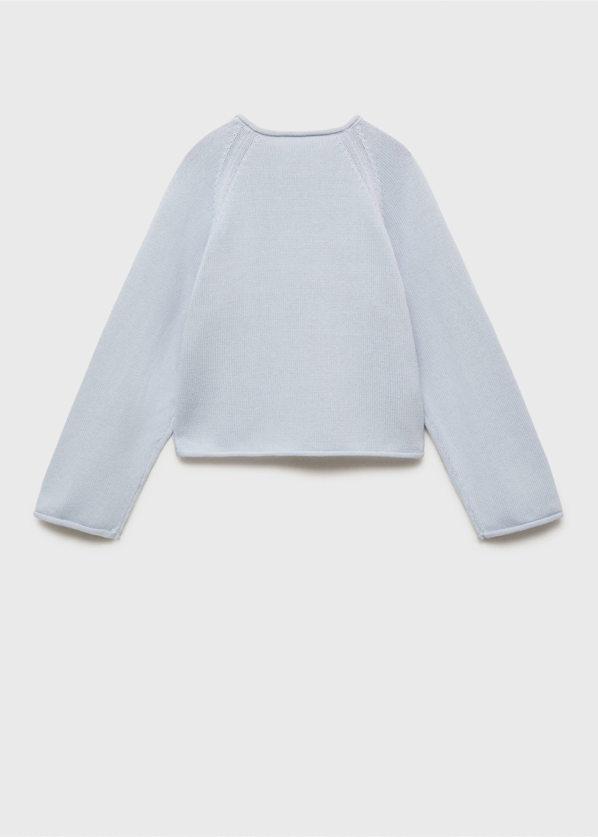 Strickpullover aus Baumwolle - Rückseite des Artikels, Himmelblau. Ref: 87063652-00.