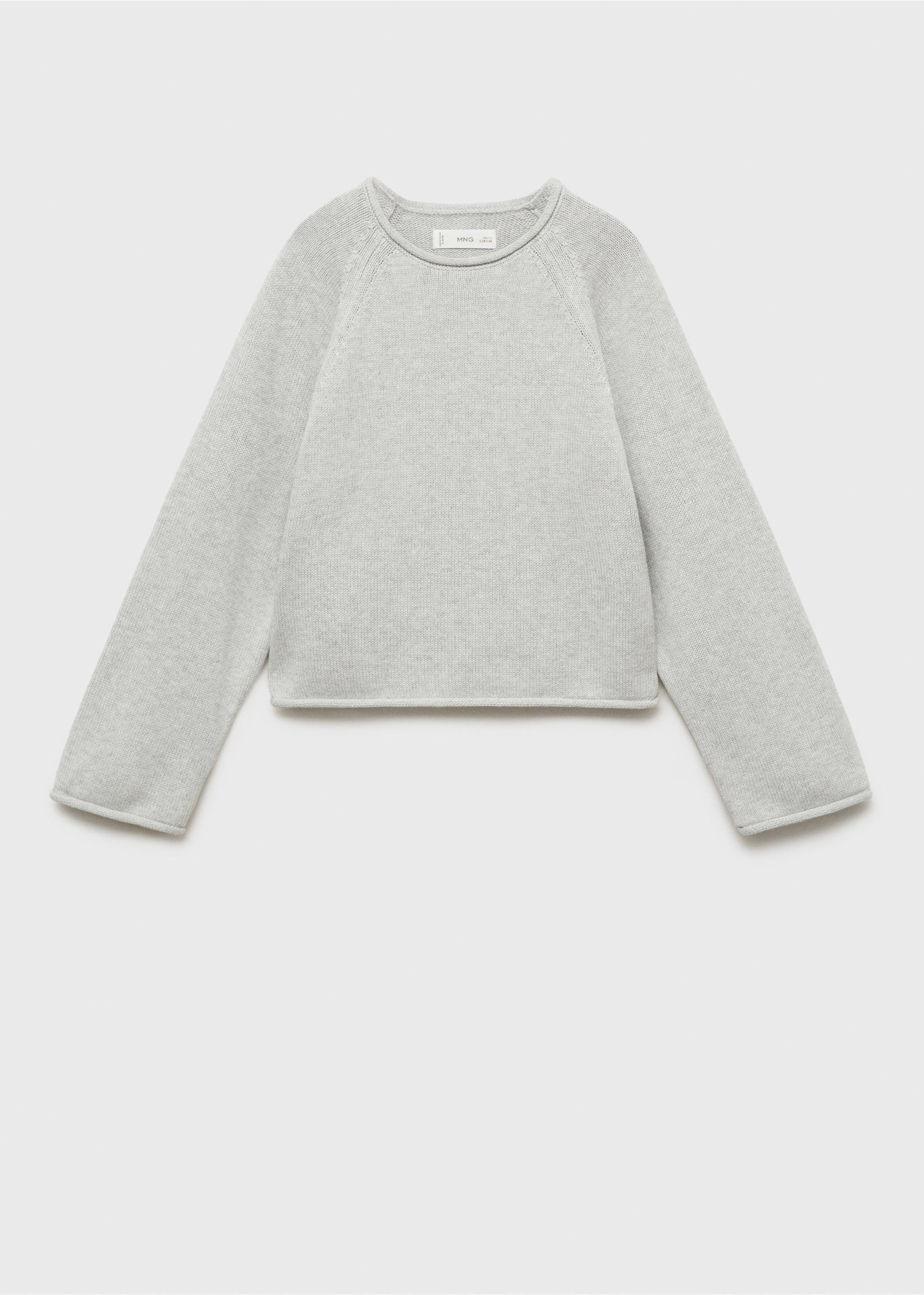 Knitted cotton sweater - Article without model, Light Heather Grey. Ref: 87063652-00.