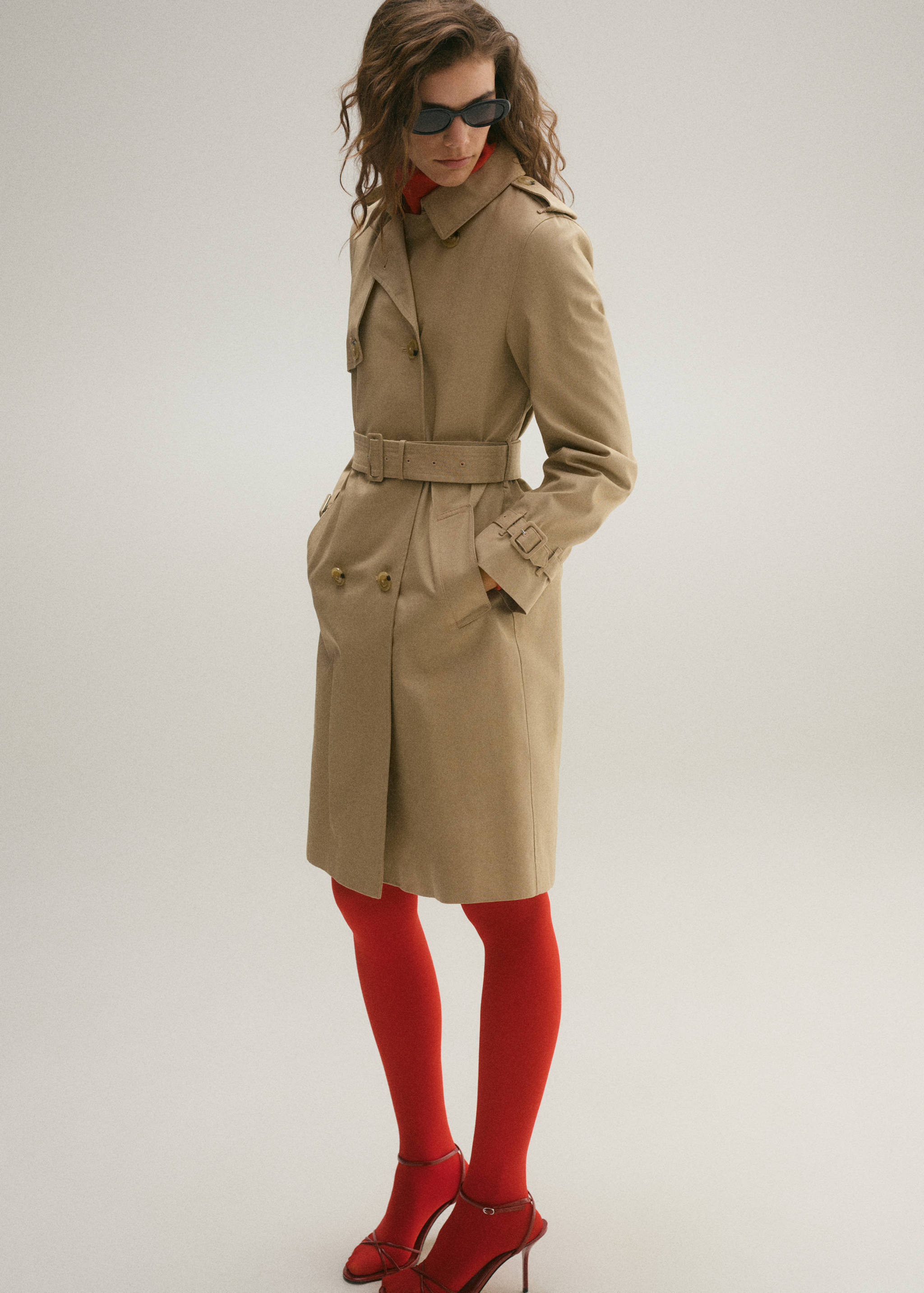 Classic trench coat with belt - General plane