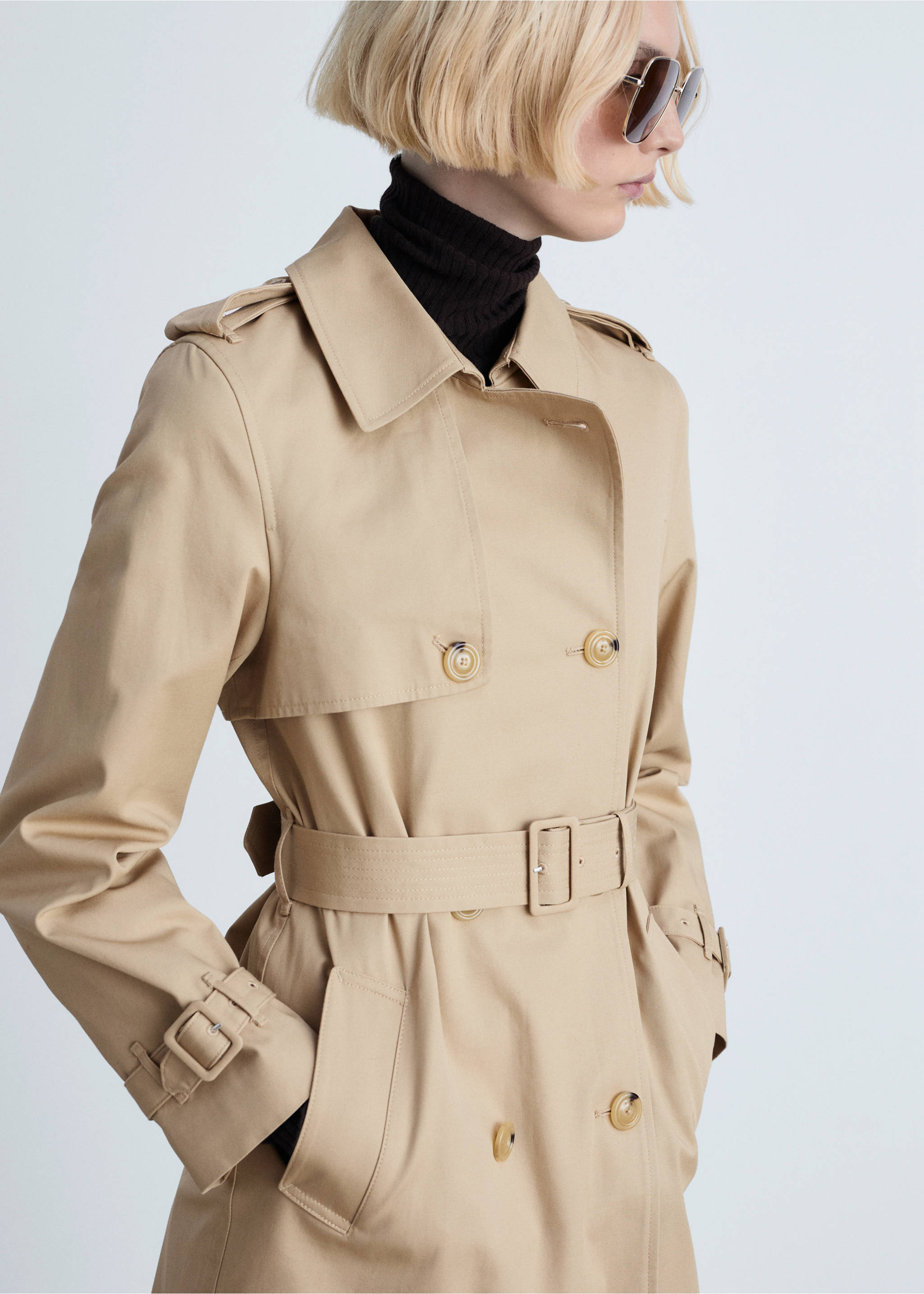 Trench classique ceinture - Plan moyen, Beige. Ref: 87064062-00.