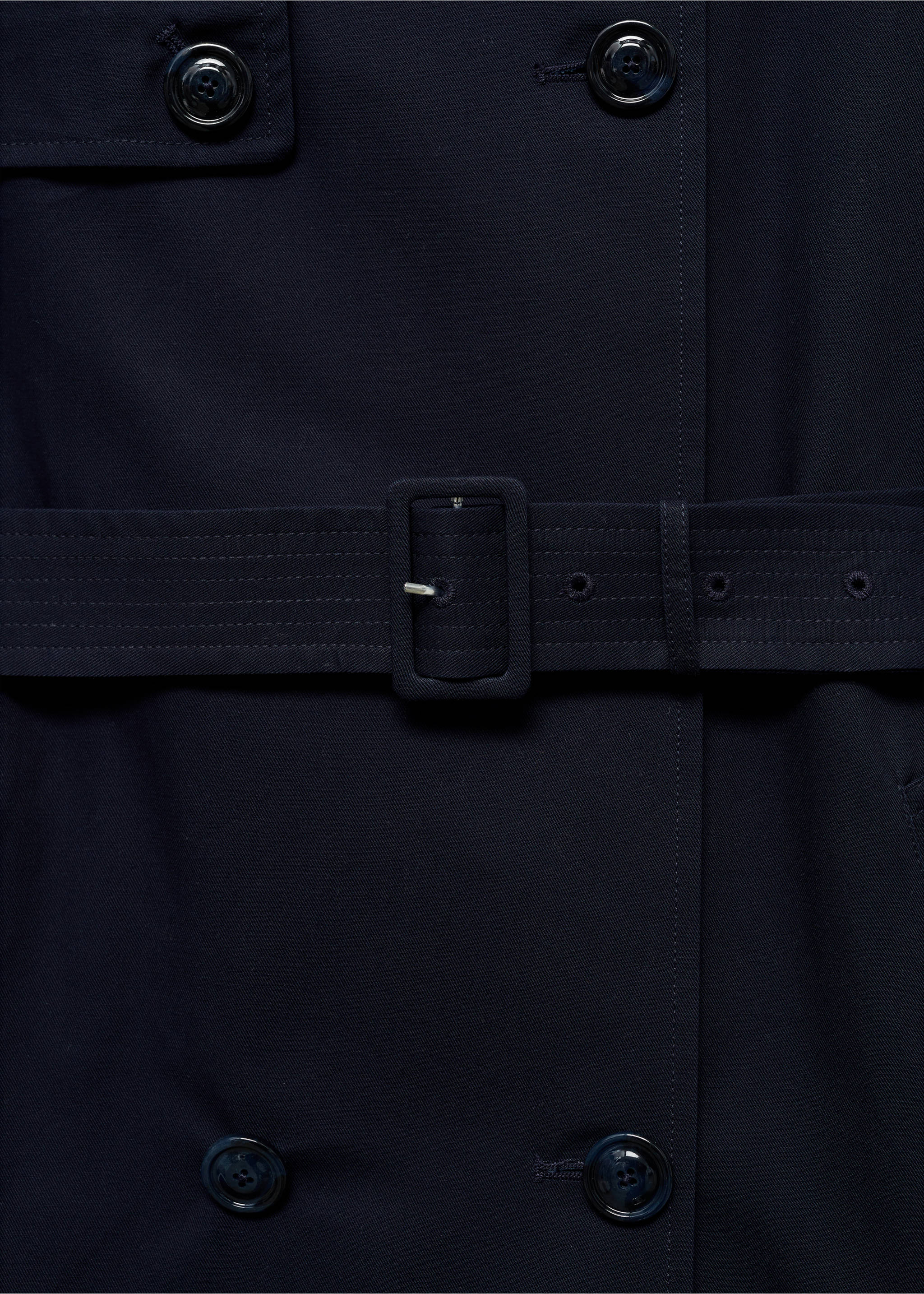 Classic trench coat with belt - Details of the article 8, Dark Navy. Ref: 87064062-00.