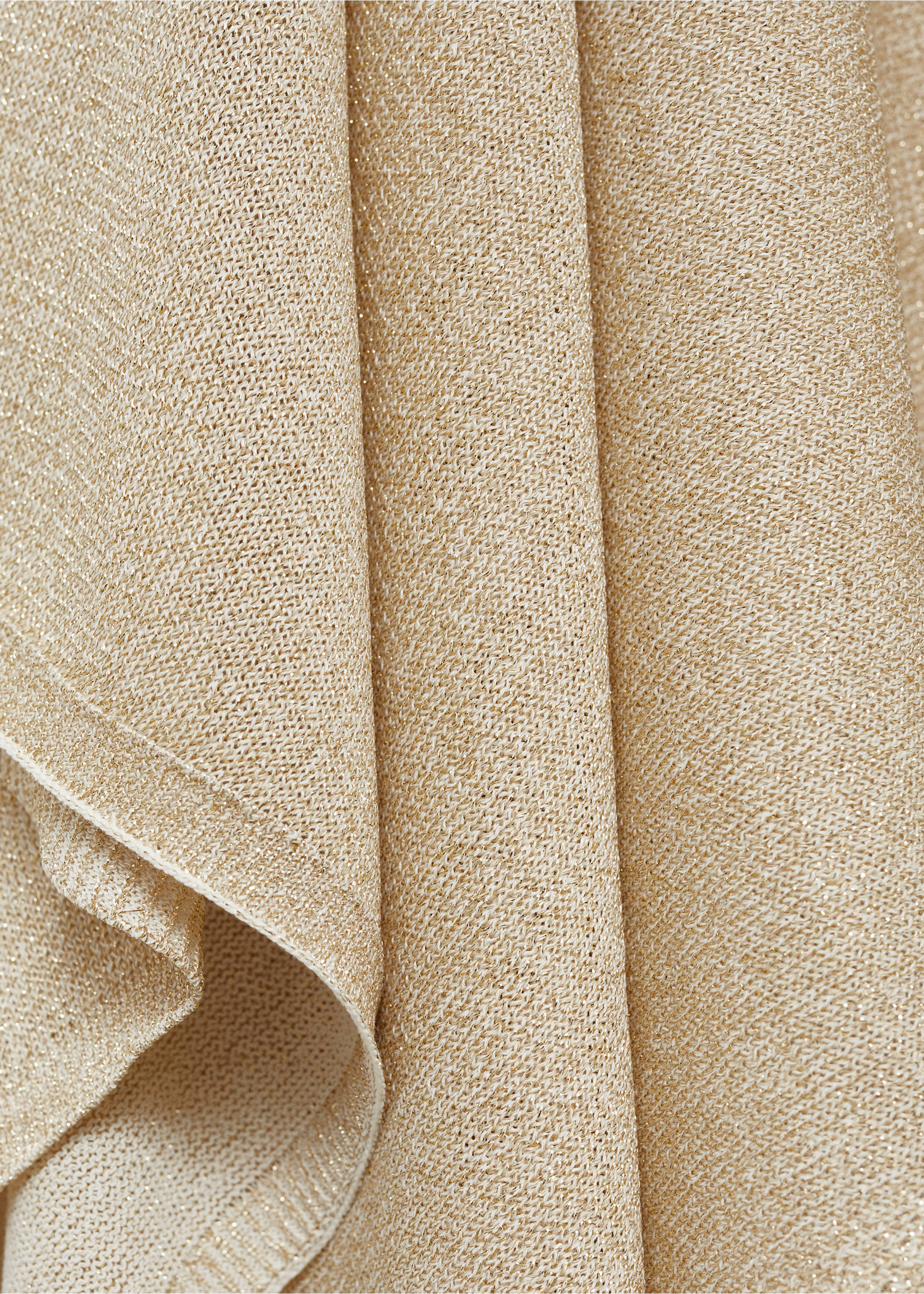 Asymmetrical lurex knitted cape - Details of the article 0, Gold. Ref: 87064063-00.