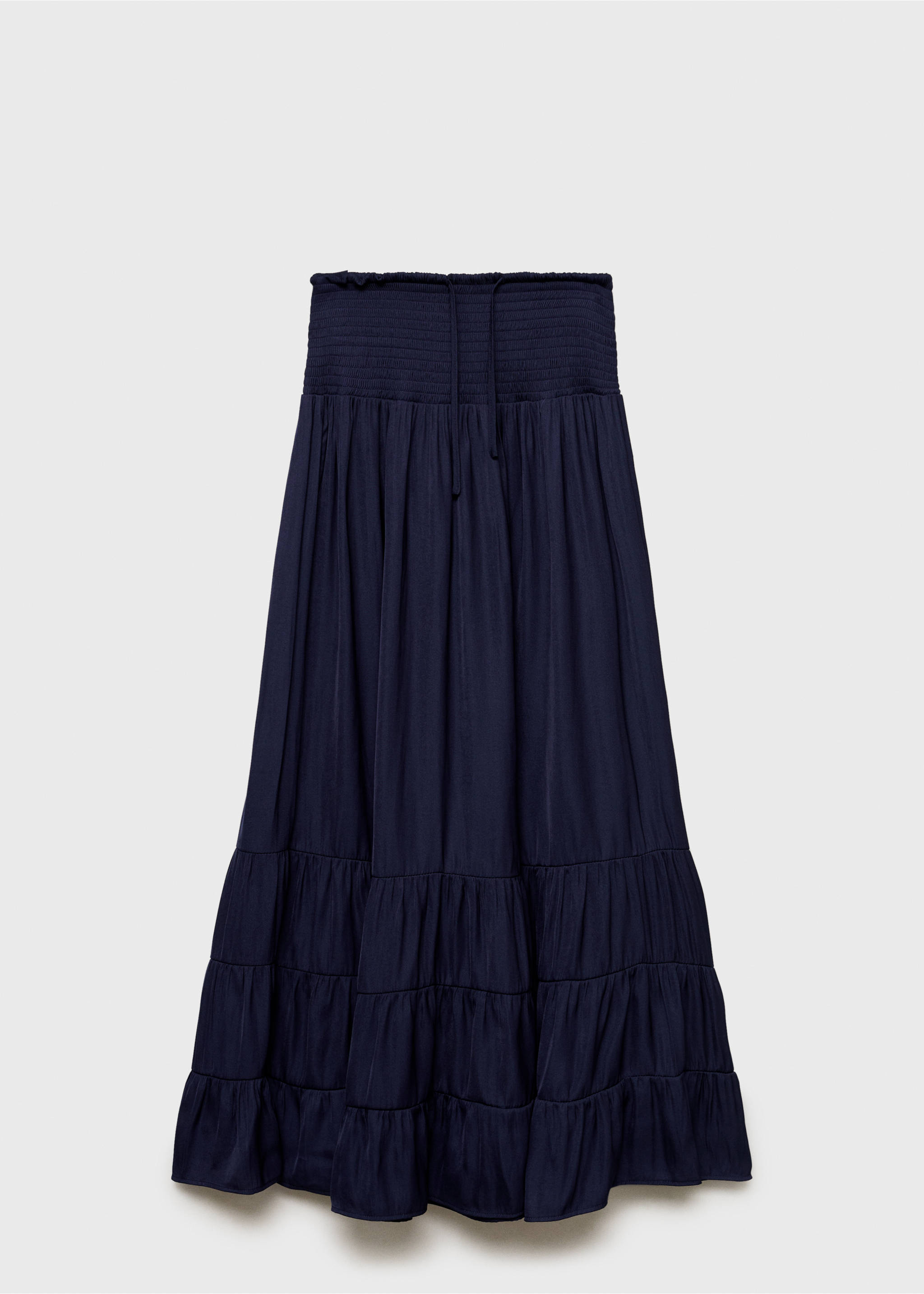 Ruffled long skirt - Article without model, Blue. Ref: 87064065-00.