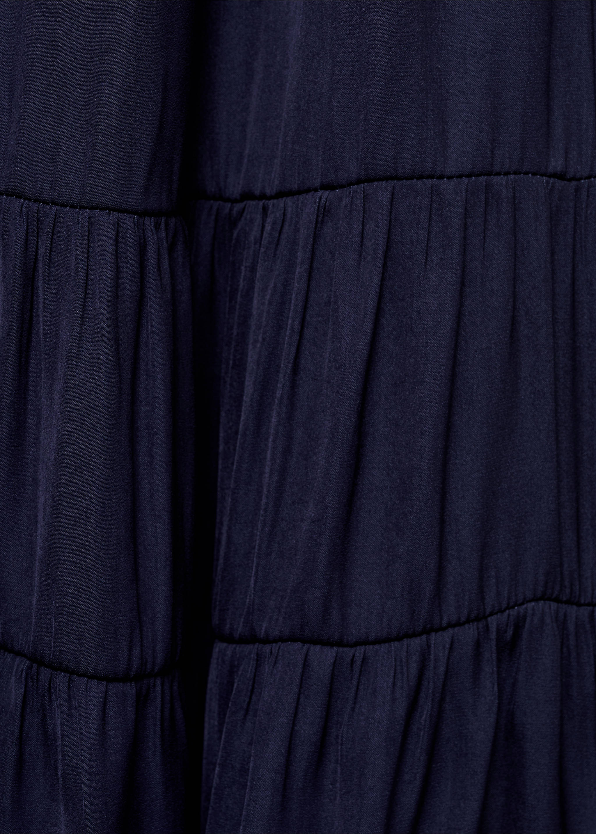 Ruffled long skirt - Details of the article 8, Blue. Ref: 87064065-00.