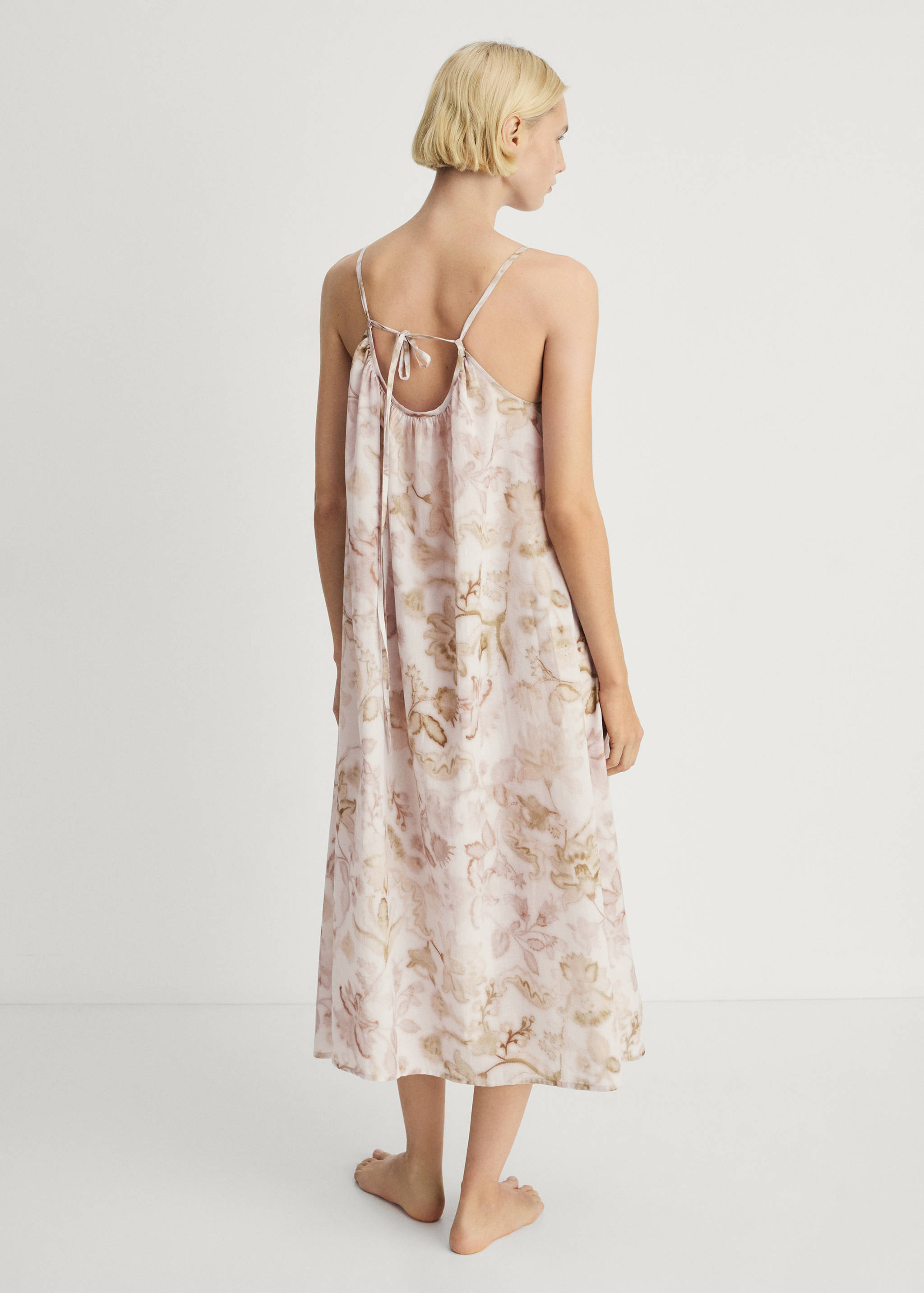 Floral print cotton nightdress - Reverse of the article