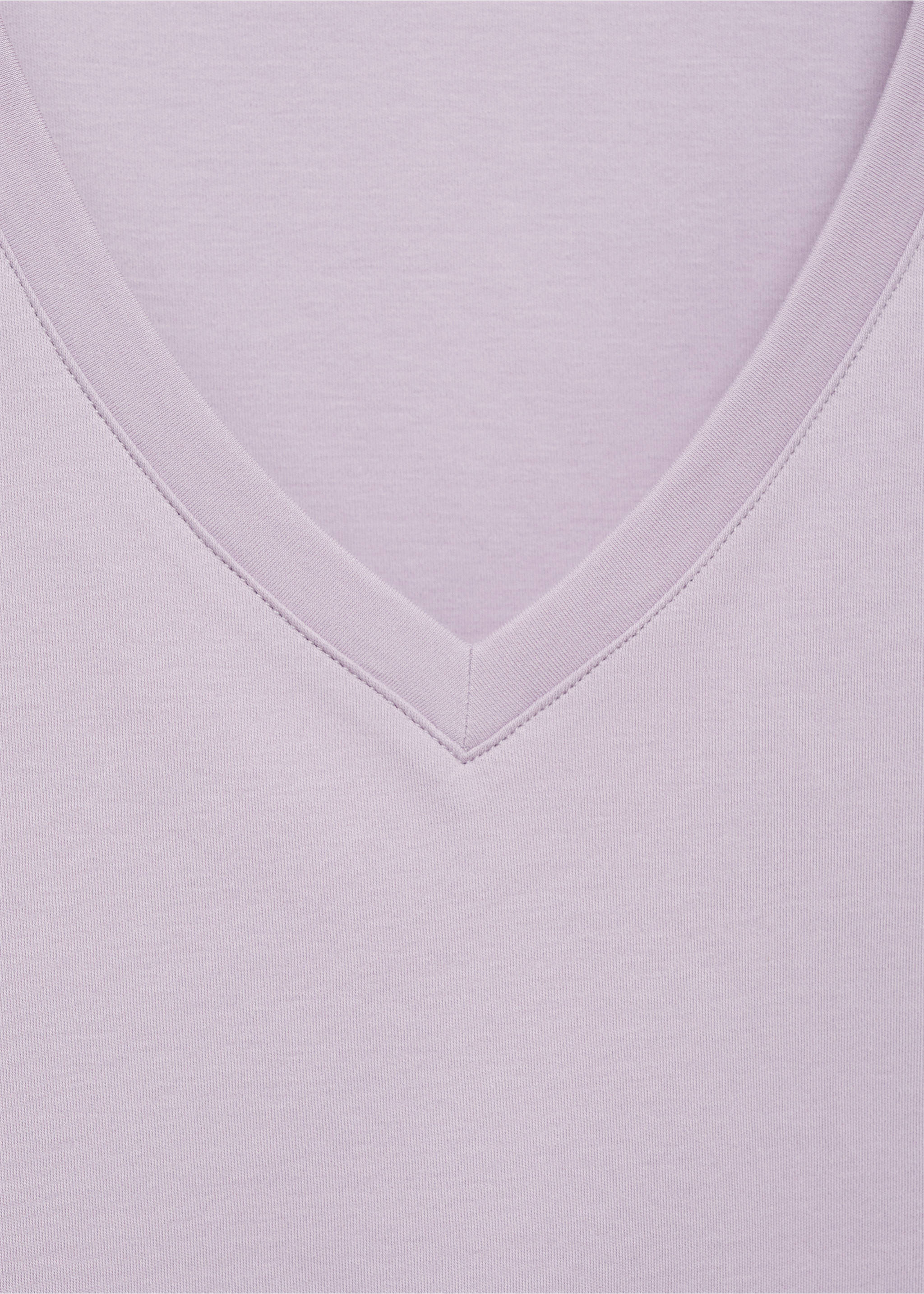 Pyjama-T-Shirt Baumwolle V-Ausschnitt schlichtes Design - Detail des Artikels 8, Lavendell. Ref: 87064073-00.