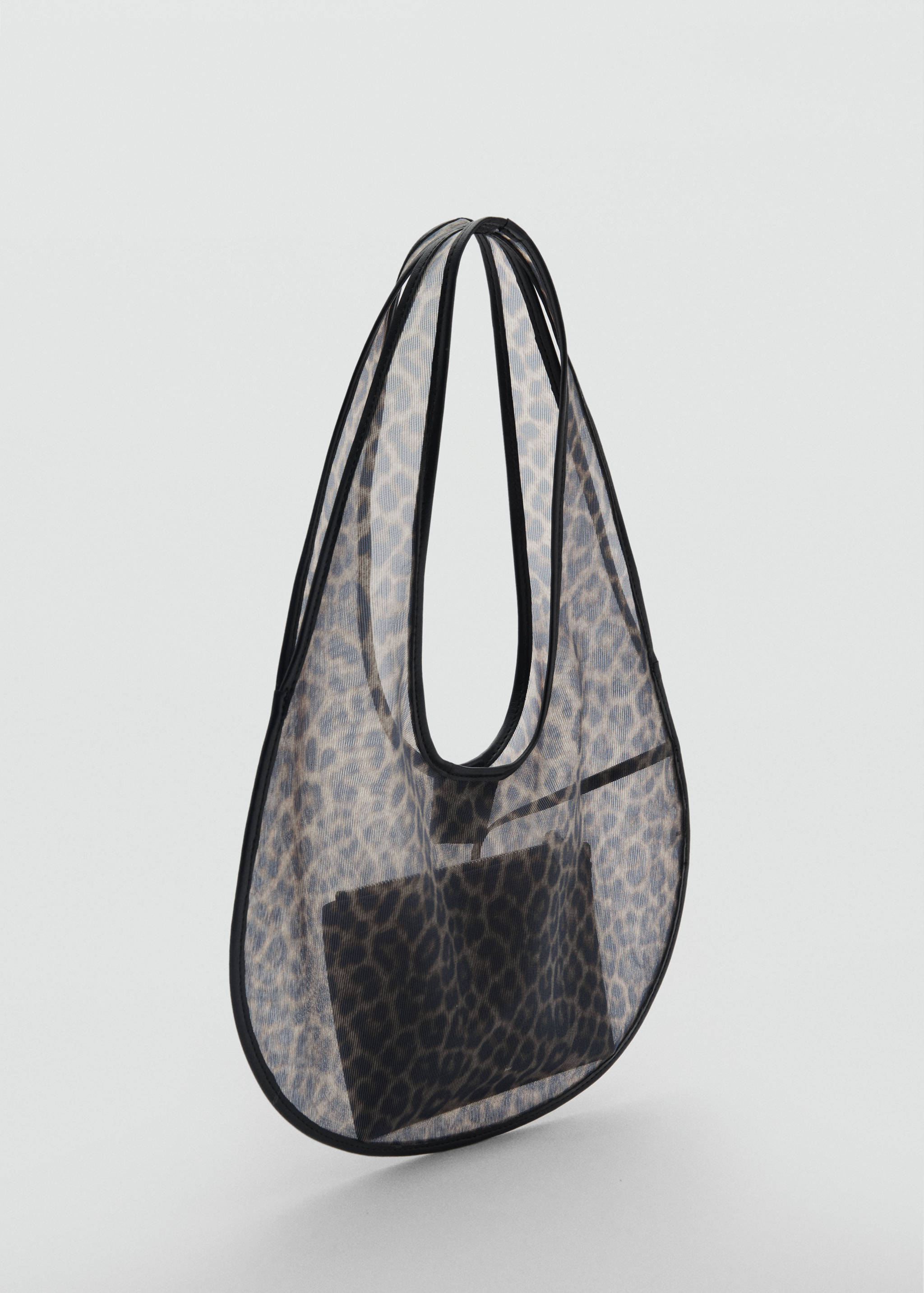 Halbtransparente Handtasche mit Animal Print - Mittlere Ansicht