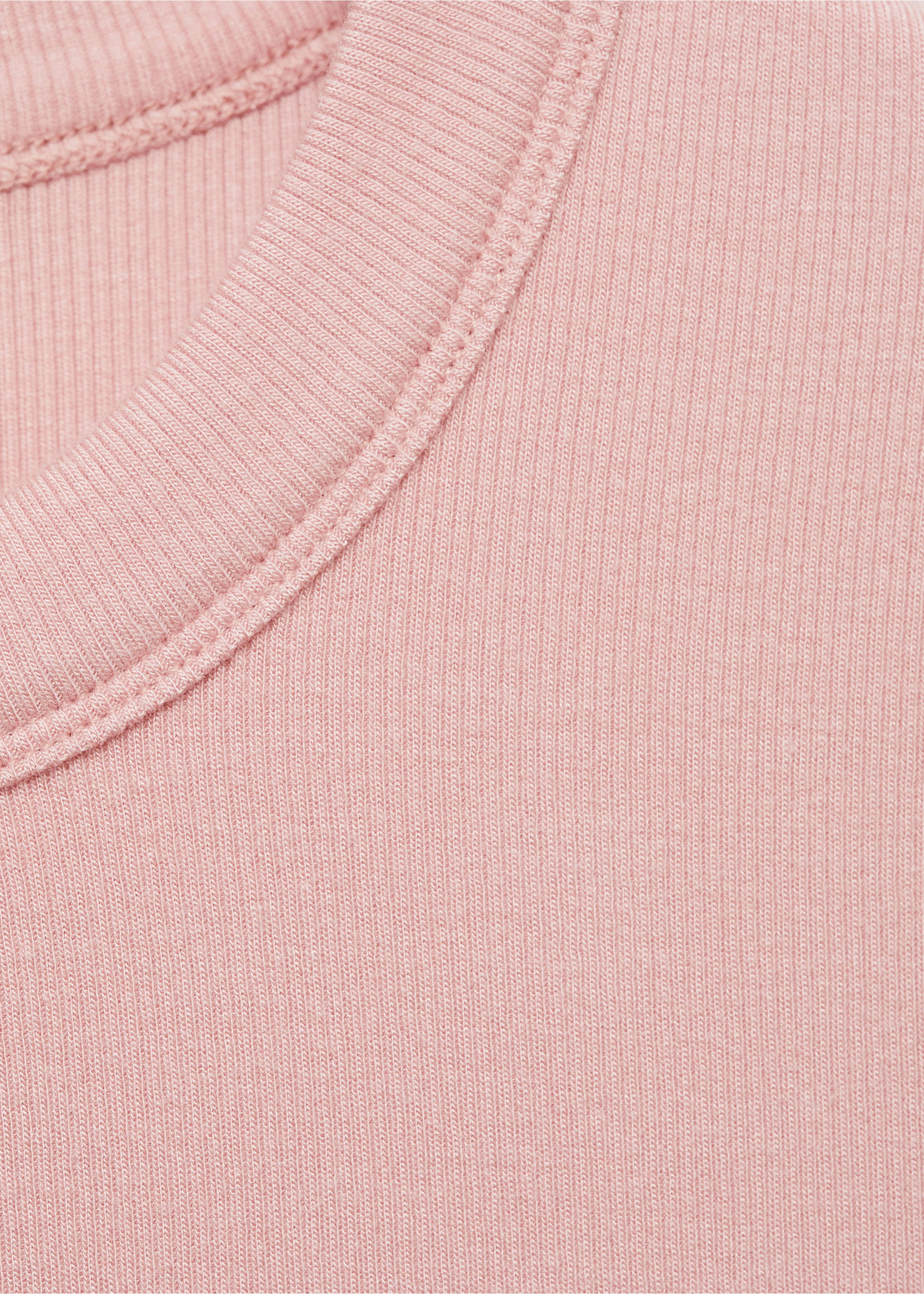 Short-sleeved fitted t-shirt - Details of the article 8, Pastel Pink. Ref: 87064078-00.