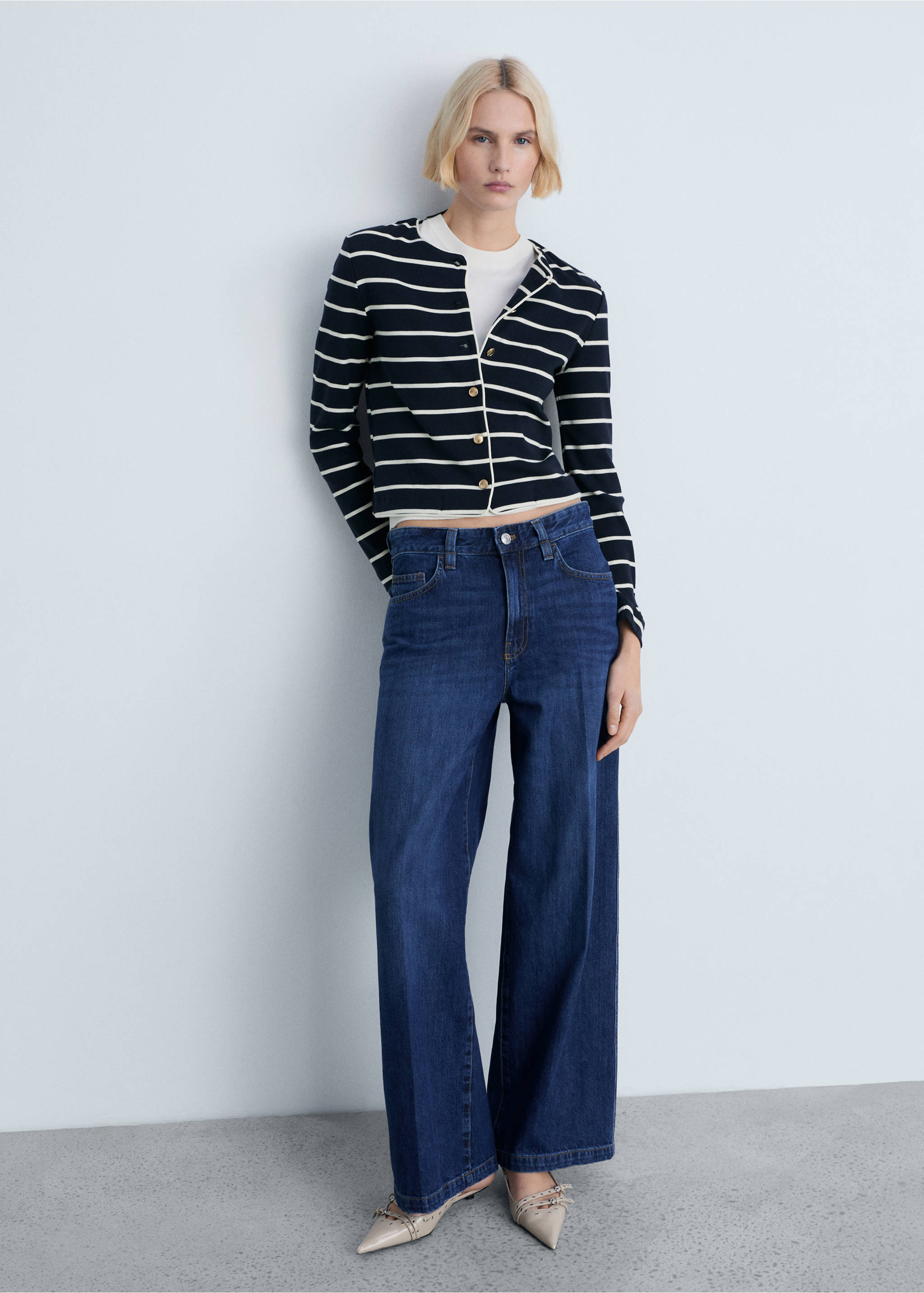 Stripped knit cardigan - General plane, Dark Navy. Ref: 87064079-00.