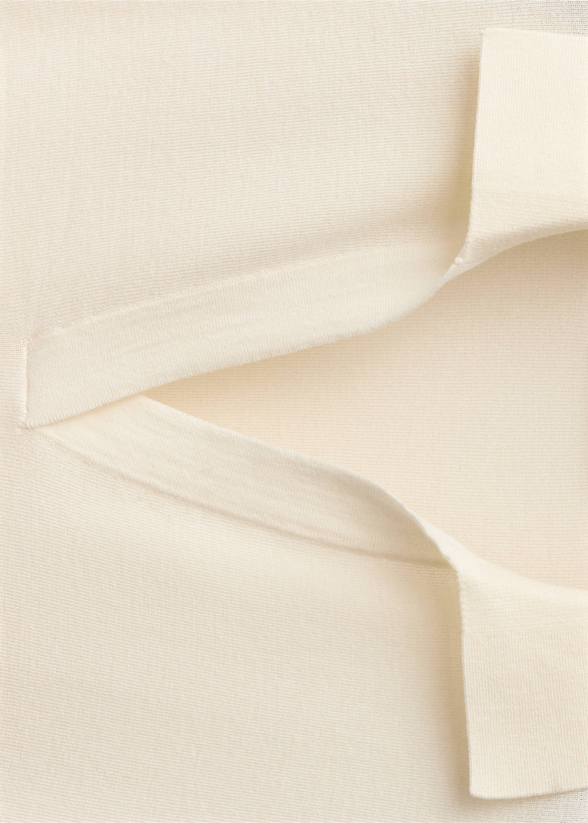 Wool-blend polo-neck sweater - Details of the article 8, Ecru. Ref: 87064088-00.