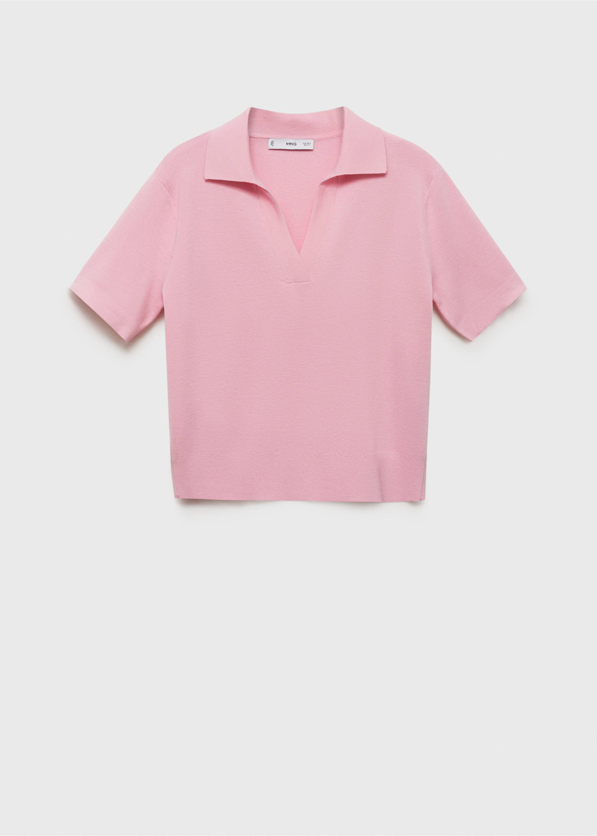 Jersey cuello polo mezcla lana - Artículo sin modelo, Rosa. Ref: 87064088-00.