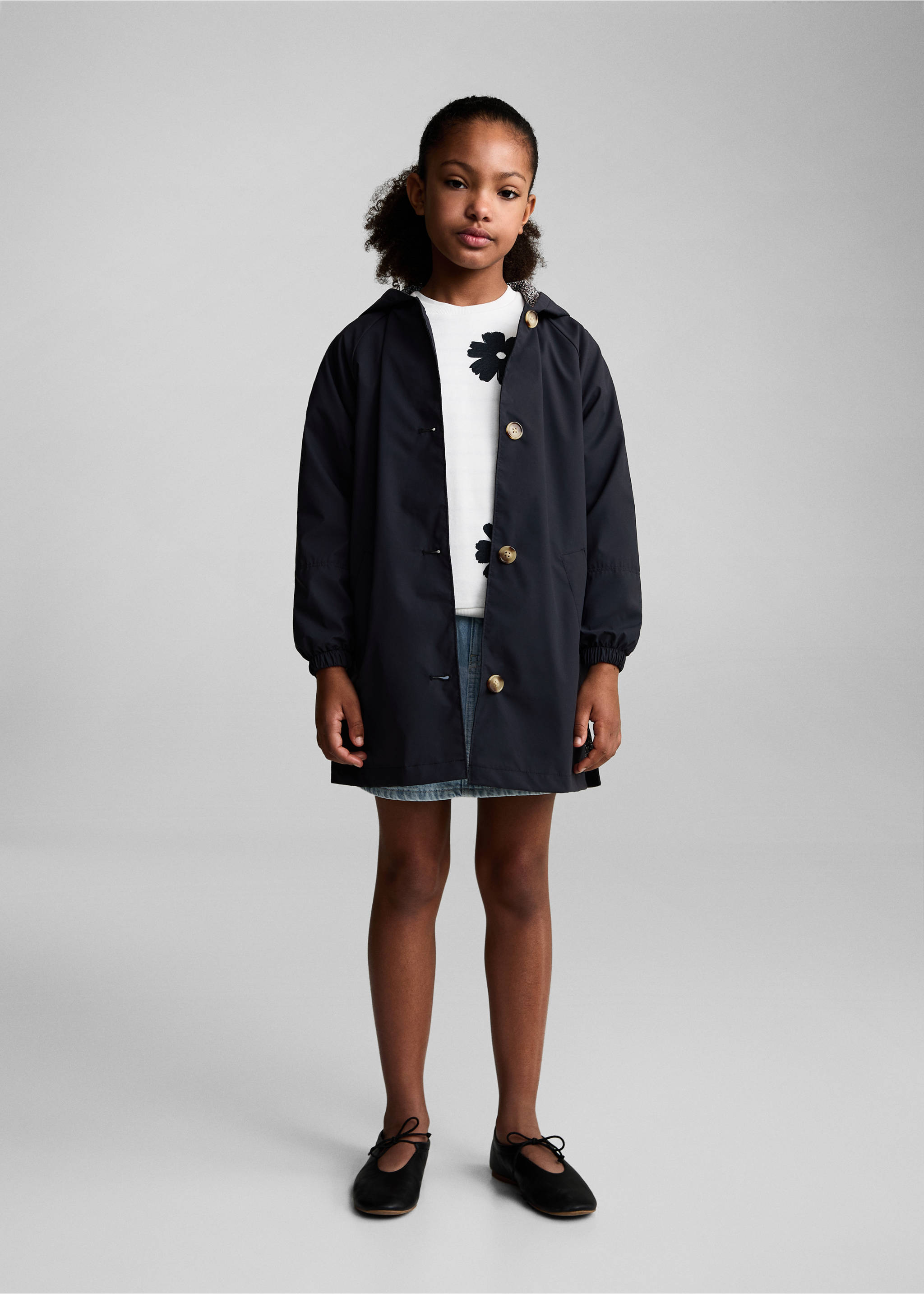 Wasserabweisende Jacke - Allgemeine Ansicht, Dunkles Marineblau. Ref: 87064387-00.