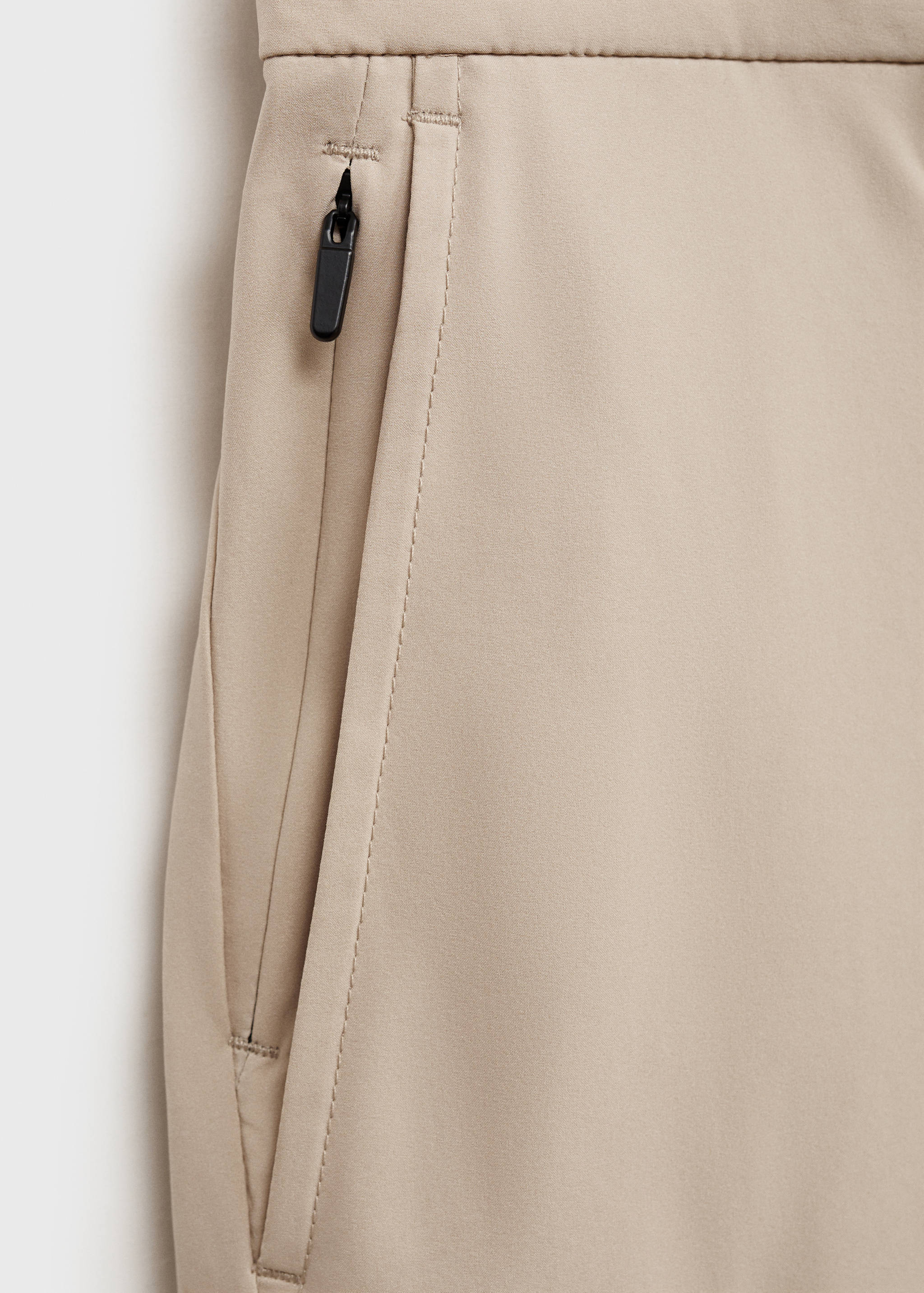 Stretch fabric slim-fit pants with drawstring - Details of the article 0