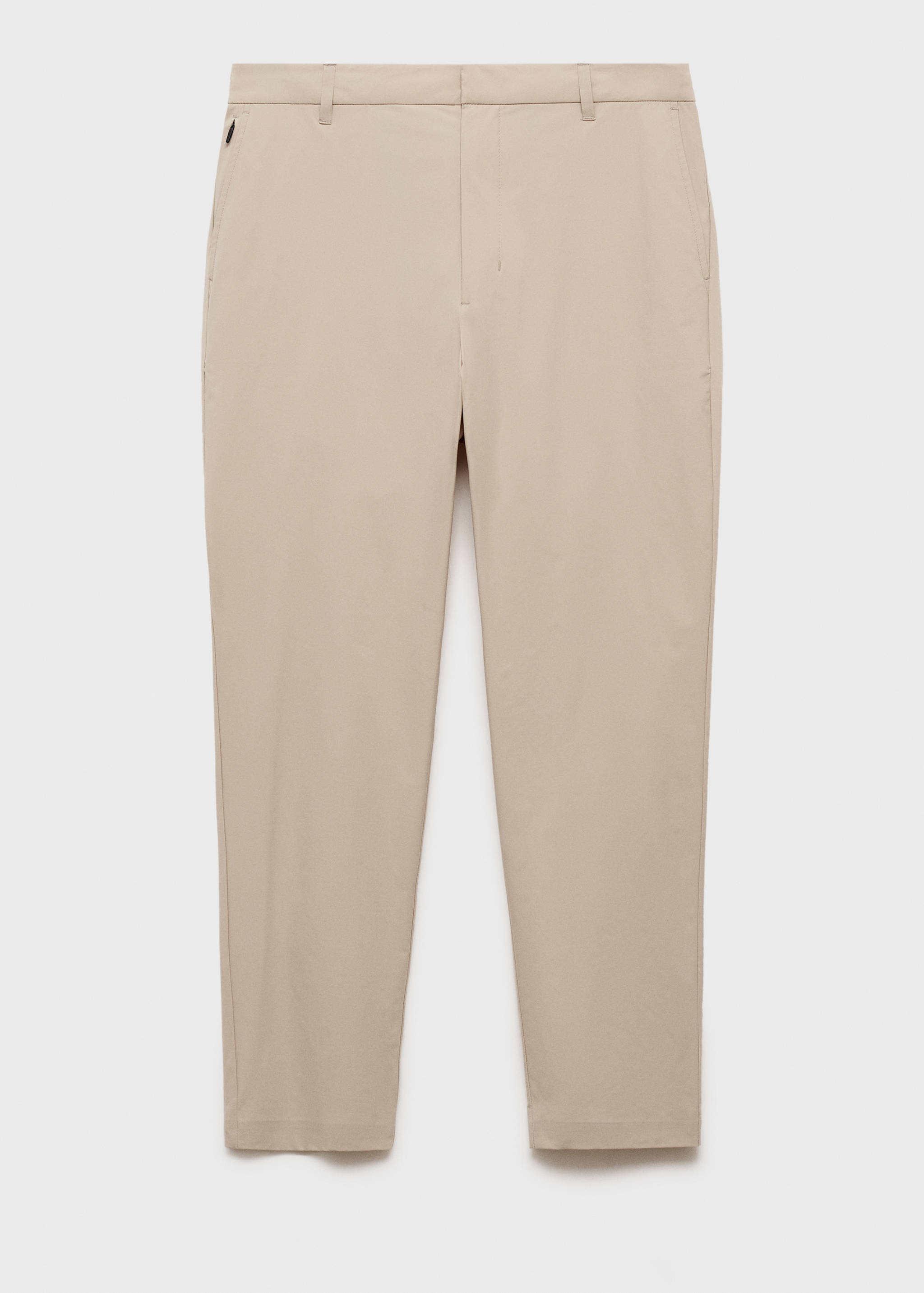 Stretch fabric slim-fit trousers with drawstring - Article without model