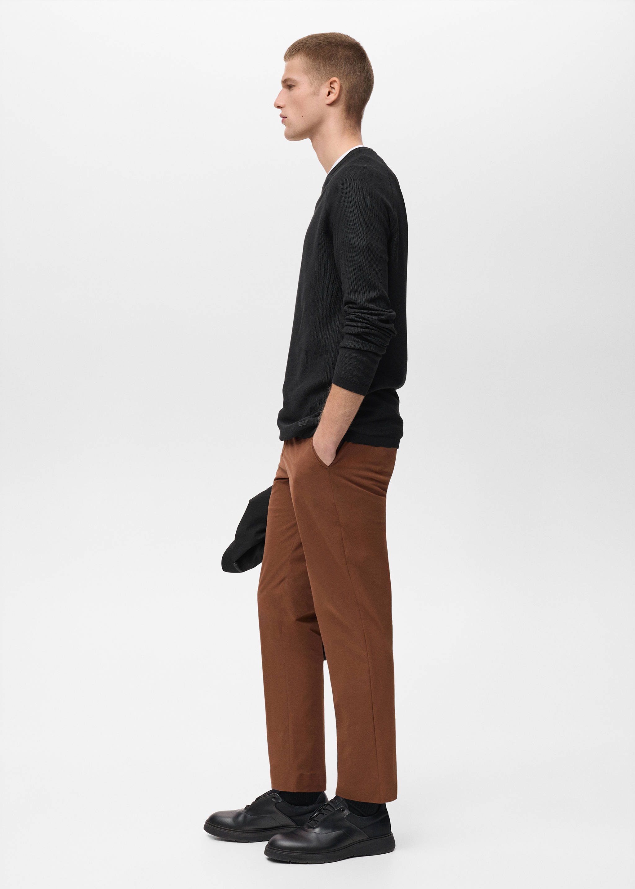 Stretch fabric slim-fit pants with drawstring - Details of the article 2