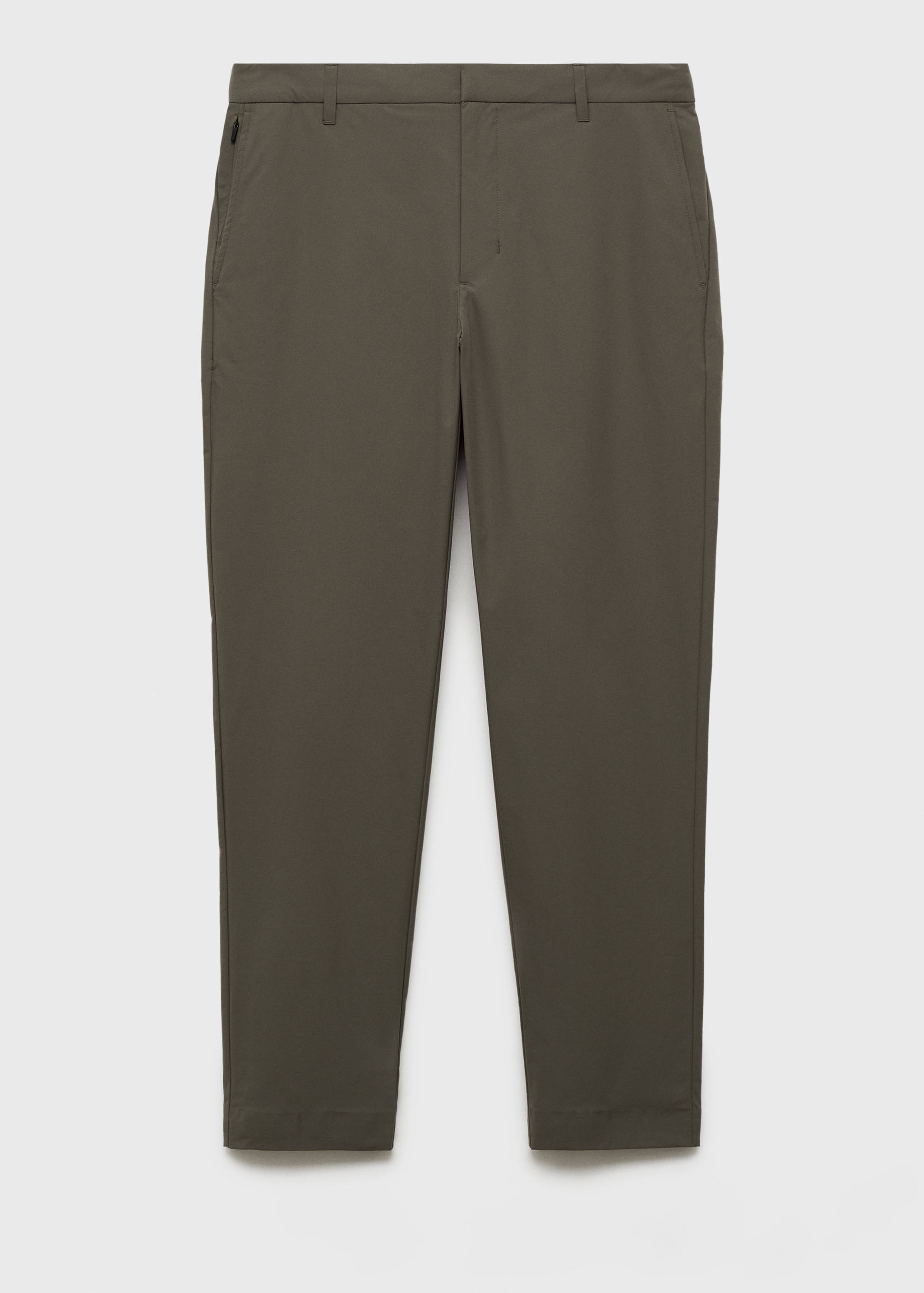 Stretch fabric slim-fit trousers with drawstring - Article without model