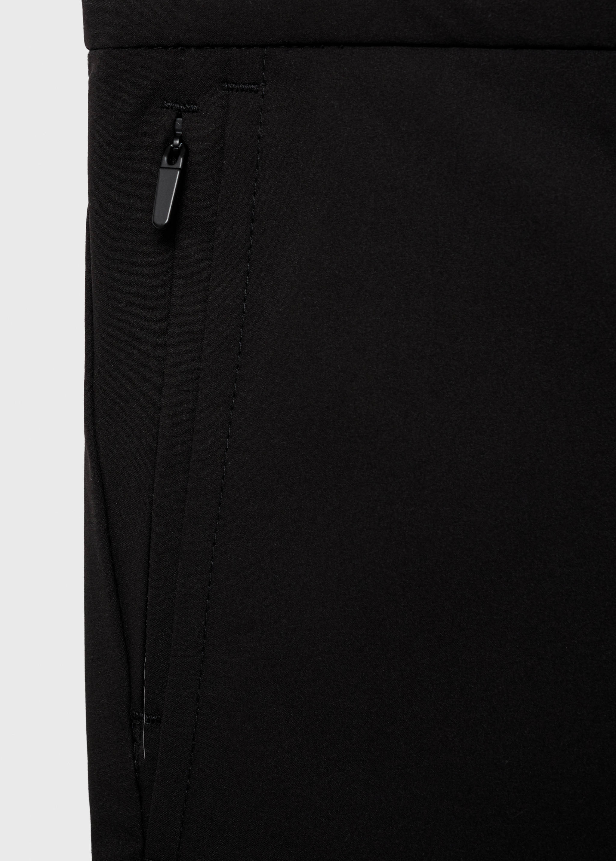 Stretch fabric slim-fit pants with drawstring - Details of the article 0