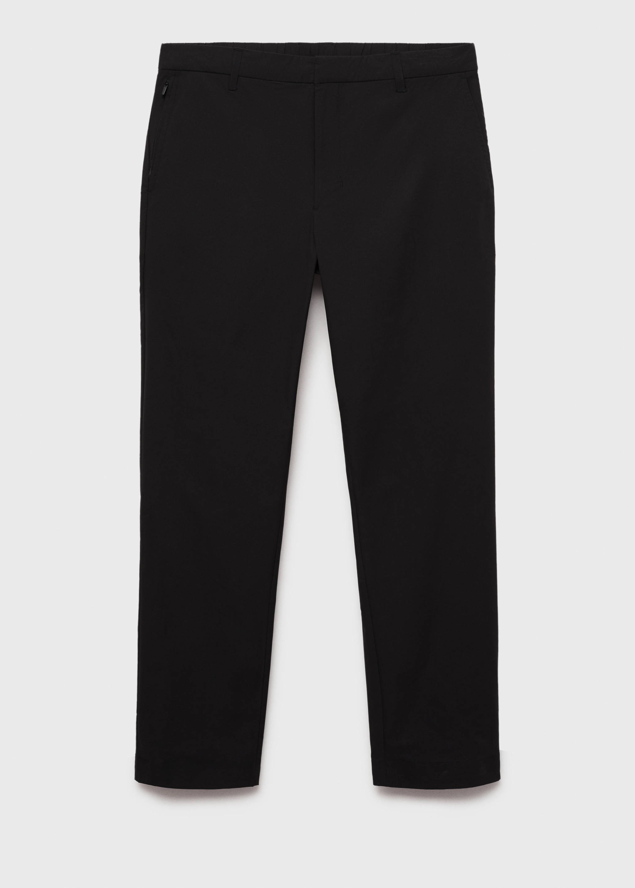 Stretch fabric slim-fit trousers with drawstring - Article without model