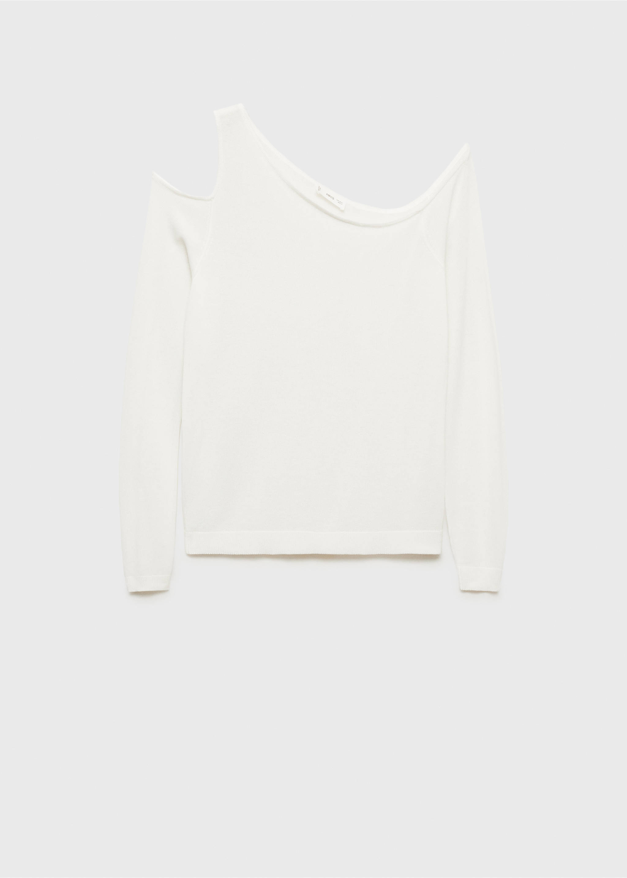 Asymmetrischer Strickpullover - Artikel ohne Model, Cremeweiß. Ref: 87064395-00.