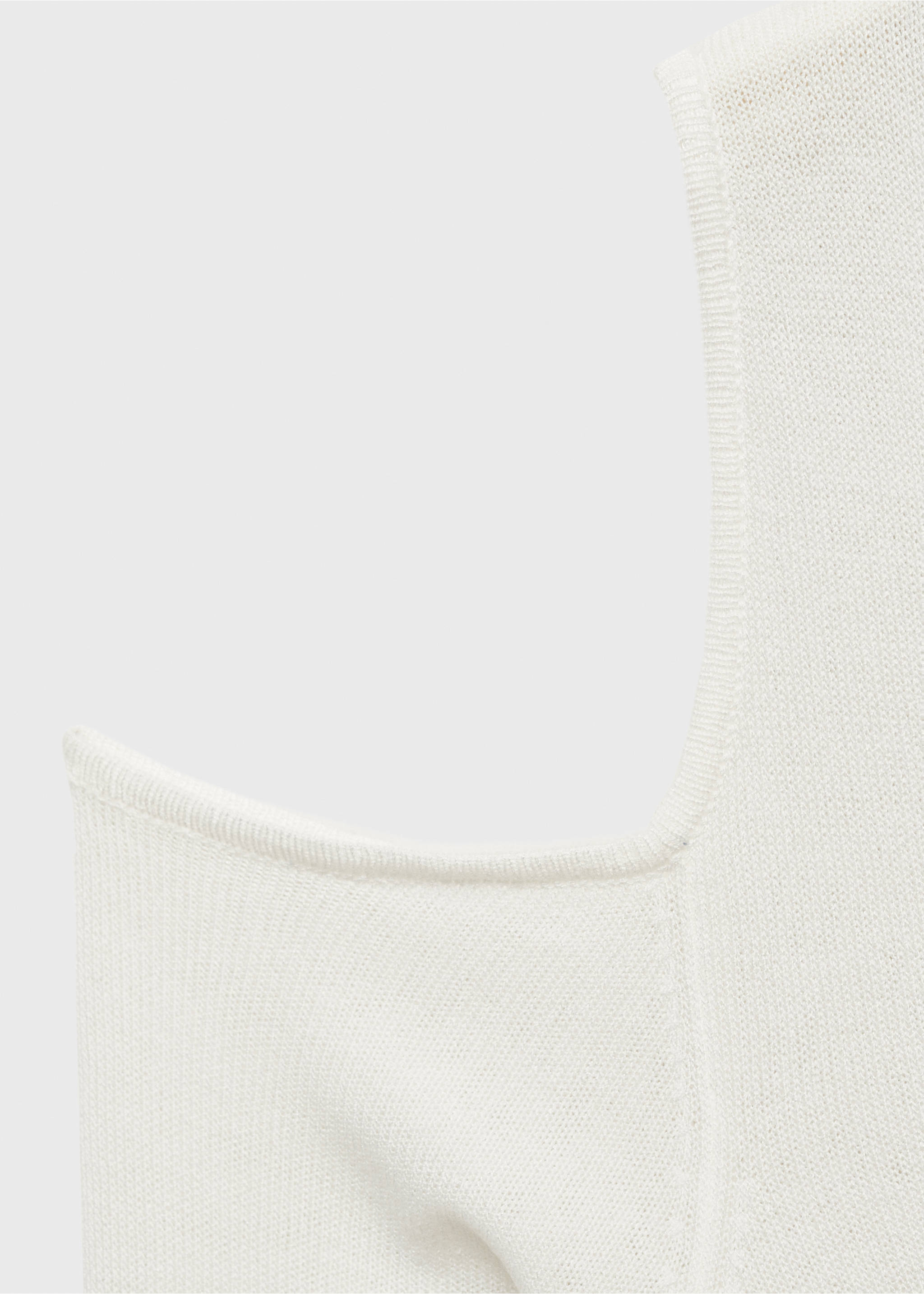 Asymmetrischer Strickpullover - Detail des Artikels 8, Cremeweiß. Ref: 87064395-00.