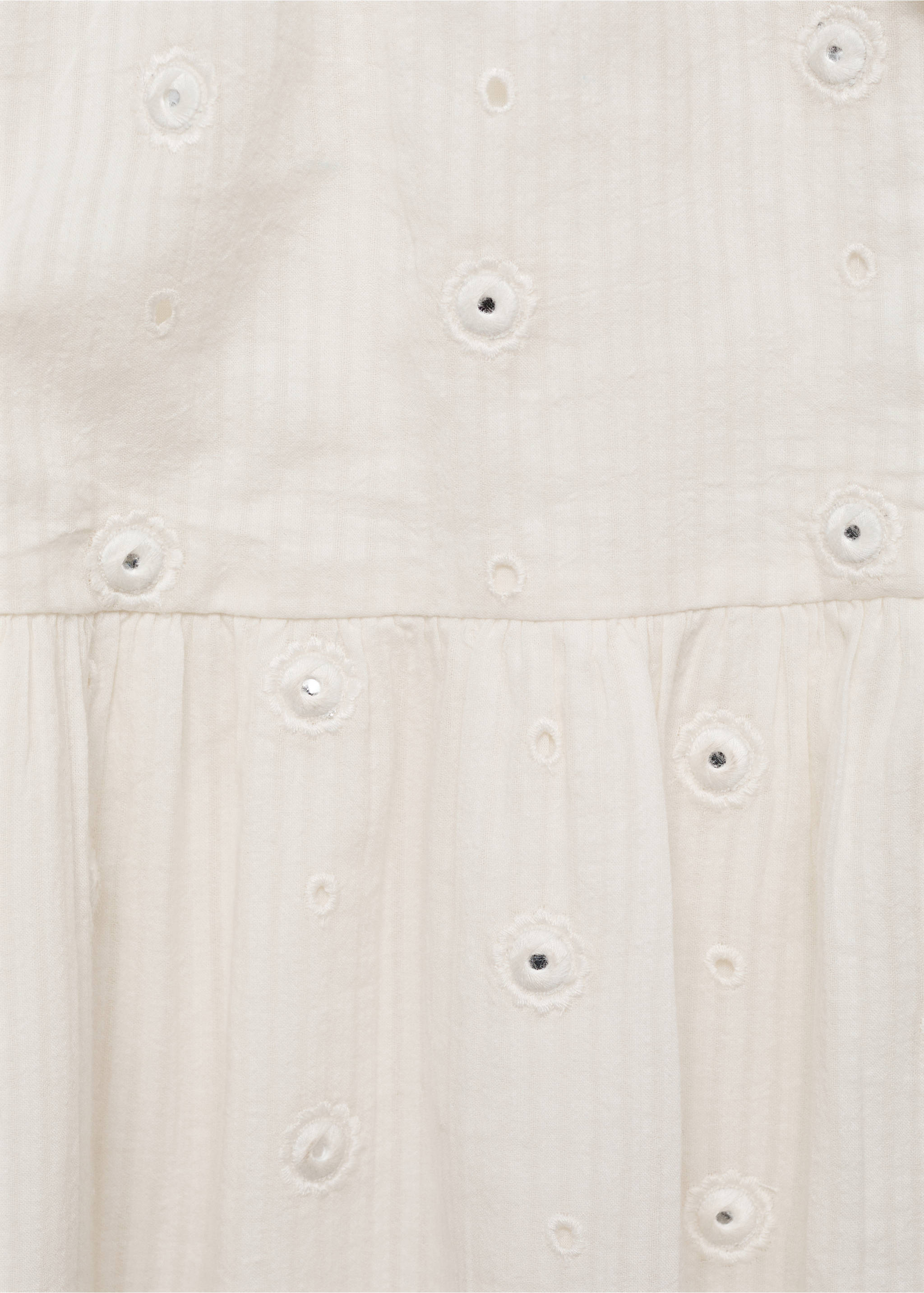 Polka-dots cotton dress - Details of the article 8, Off White. Ref: 87064398-00.