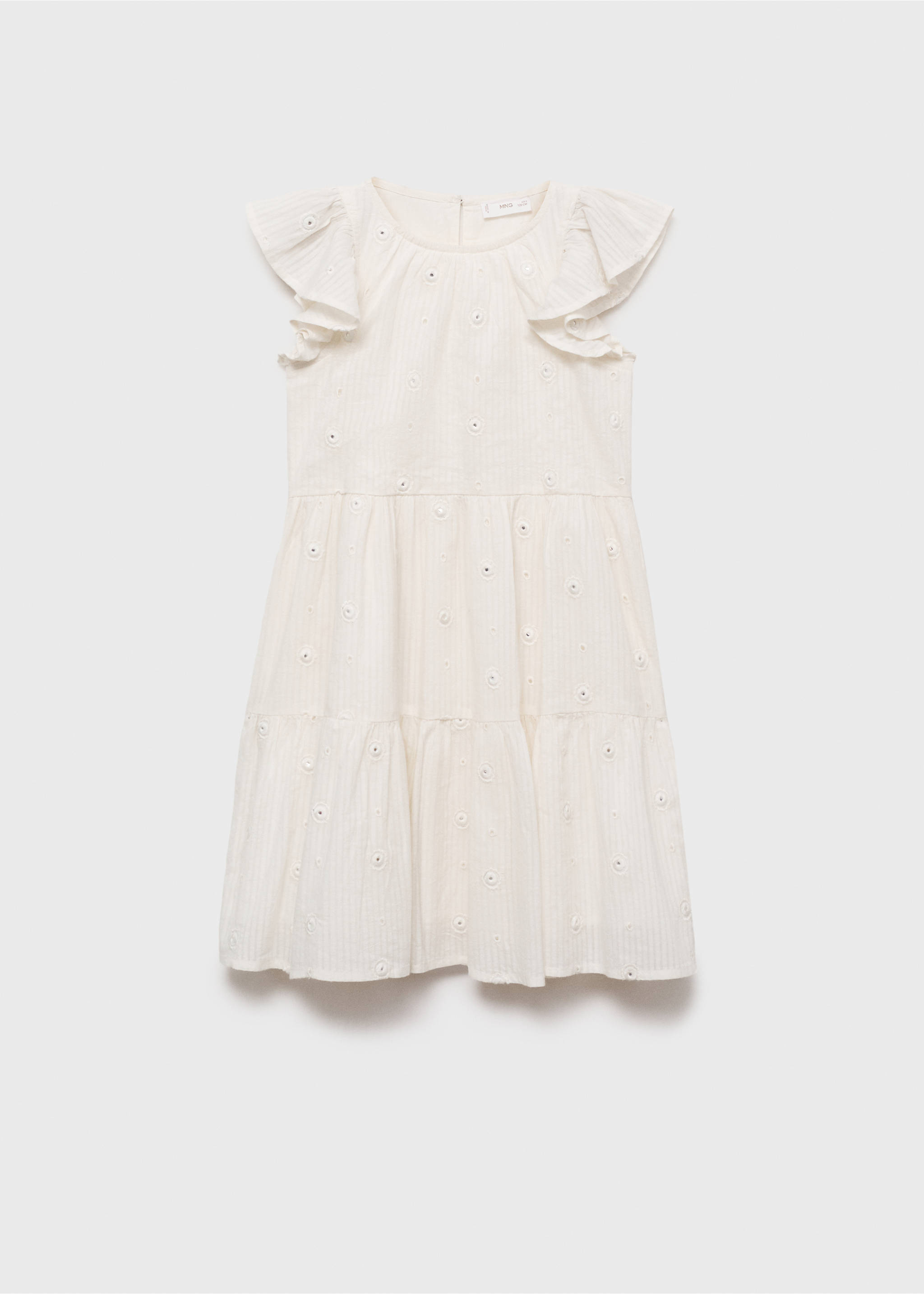 Polka-dots cotton dress - Article without model, Off White. Ref: 87064398-00.
