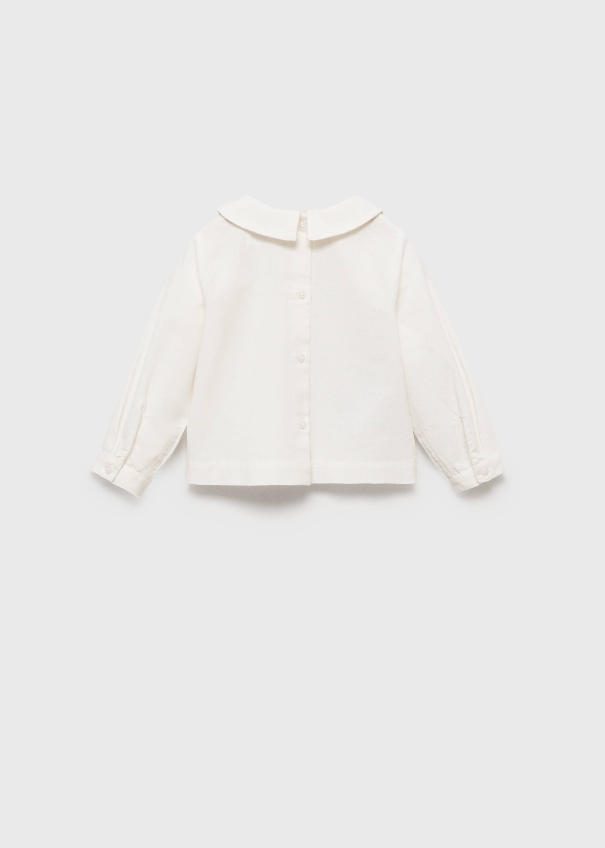 Μπλούζα γιακάς babydoll - Πίσω όψη προϊόντος, Υπόλευκο. Ref: 87064400-00.