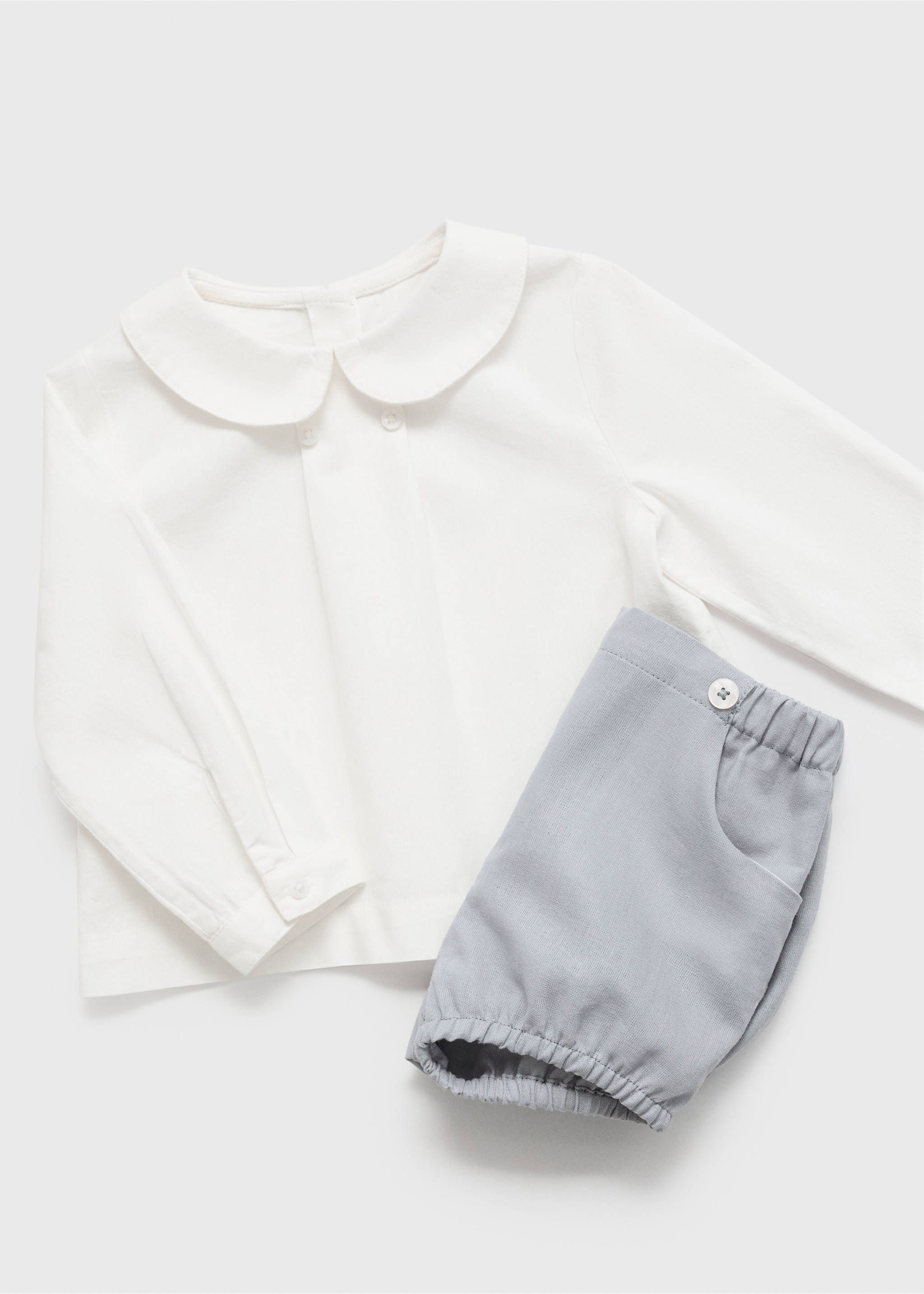 Μπλούζα γιακάς babydoll - Λεπτομέρεια του προϊόντος 0, Υπόλευκο. Ref: 87064400-00.