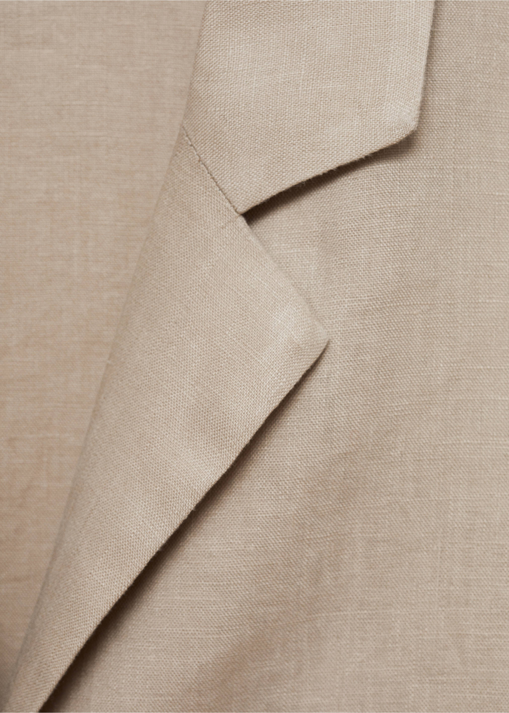 Linen-blend shirt - Details of the article 8, Sand. Ref: 87064403-00.