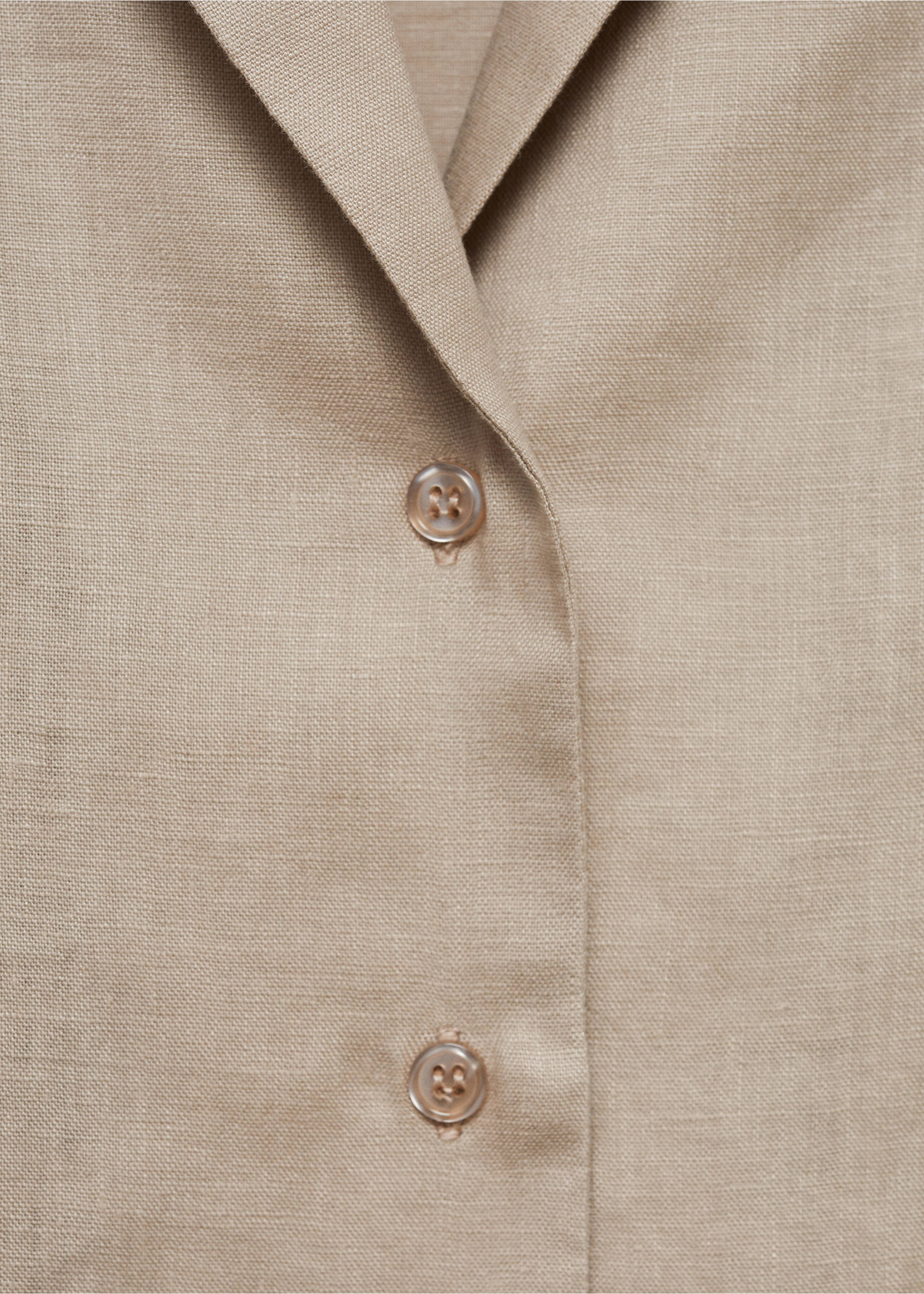Linen-blend shirt - Details of the article 0, Sand. Ref: 87064403-00.