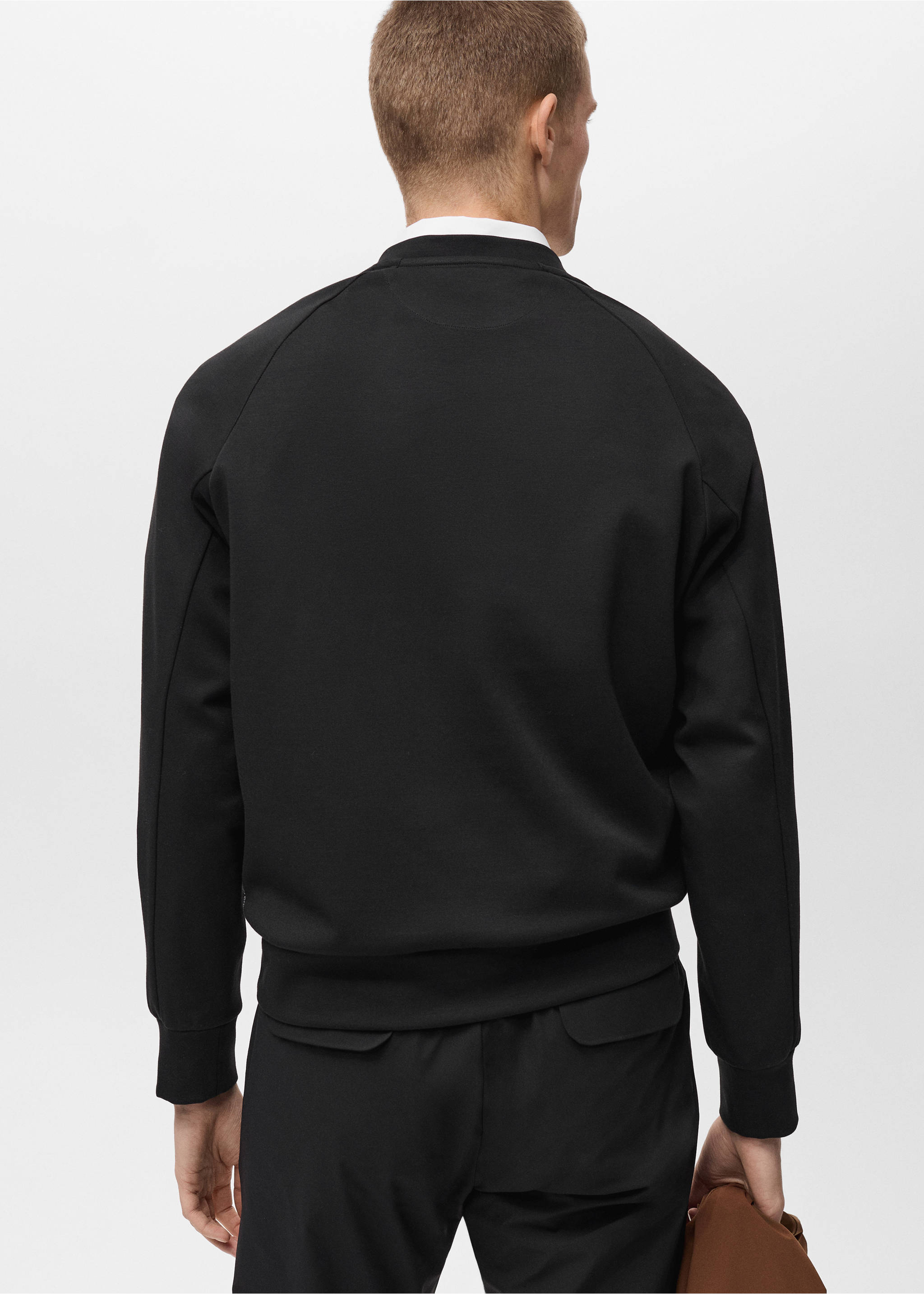 Sweatshirt de gola redonda COOLMAX® - Verso do artigo, Preto. Ref: 87064406-00.