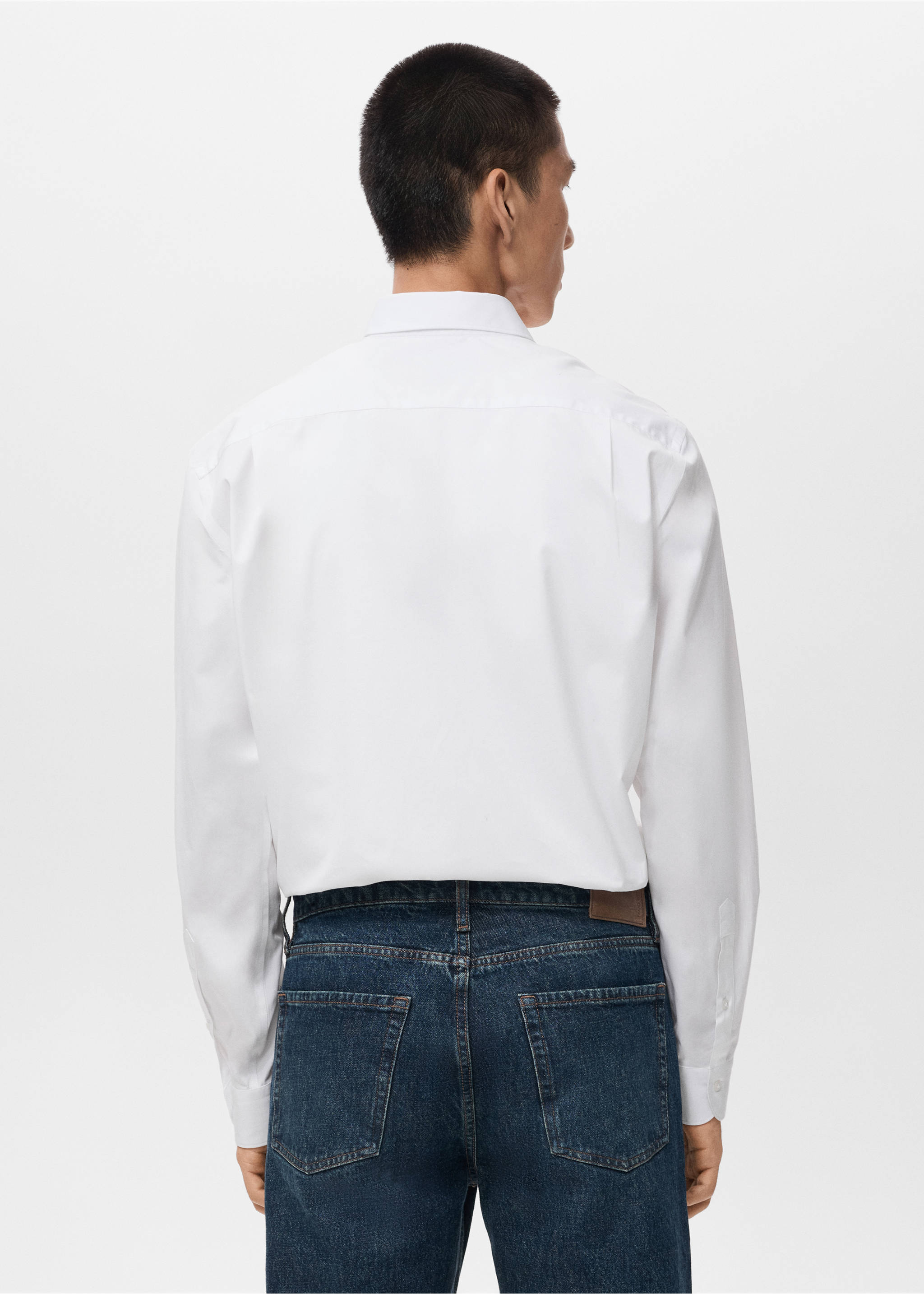100% cotton regular-fit shirt - Reverse of the article, White. Ref: 87064407-00.