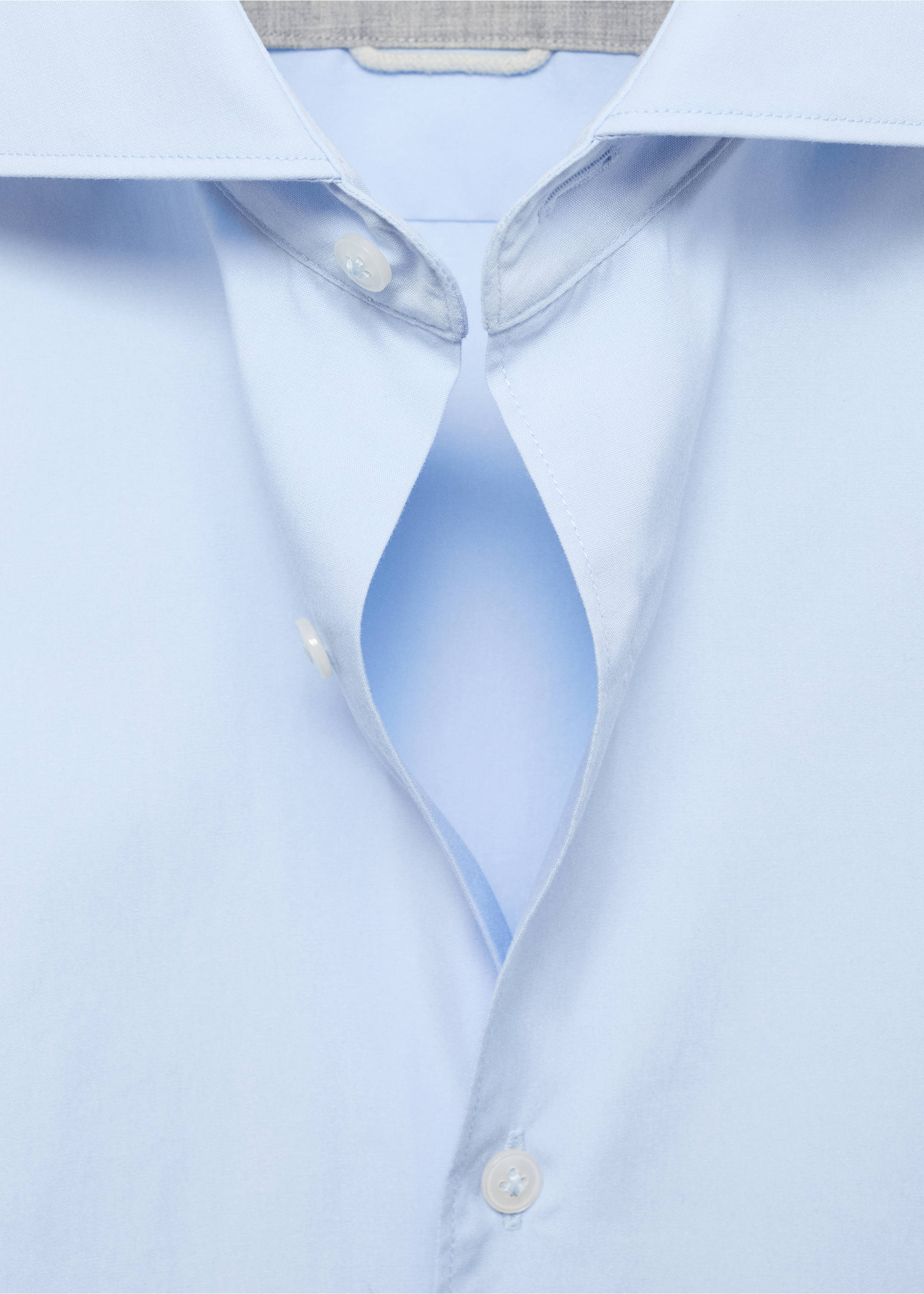 100% cotton regular-fit shirt - Details of the article 8, Sky Blue. Ref: 87064407-00.