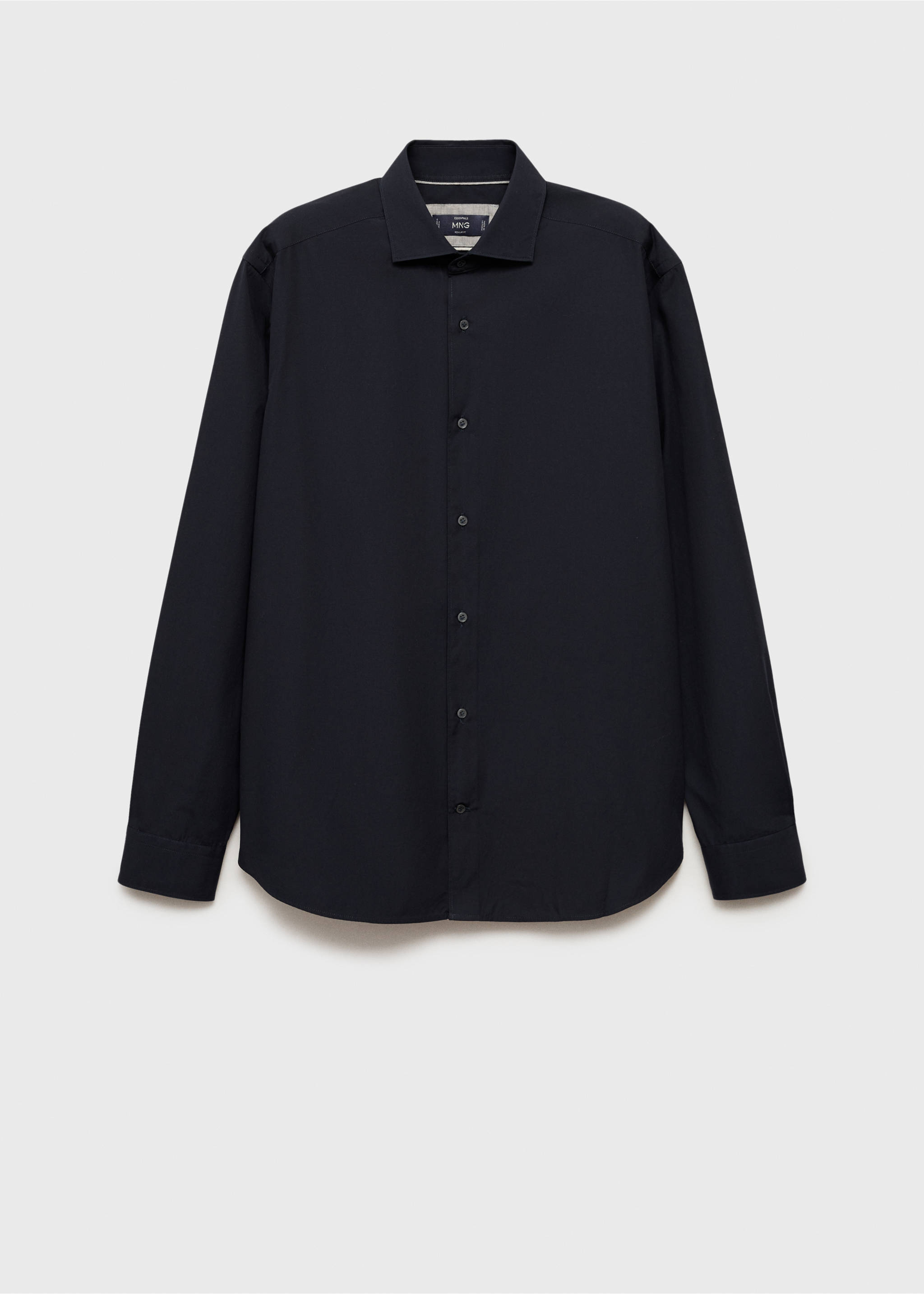 100% cotton regular-fit shirt - Article without model, Dark Navy. Ref: 87064407-00.