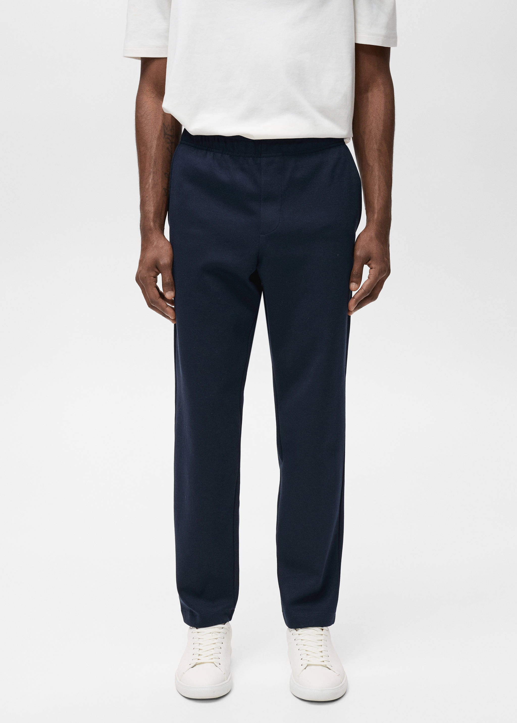 Βαμβακερό joggers με ελαστική μέση - Μεσαίο πλάνο