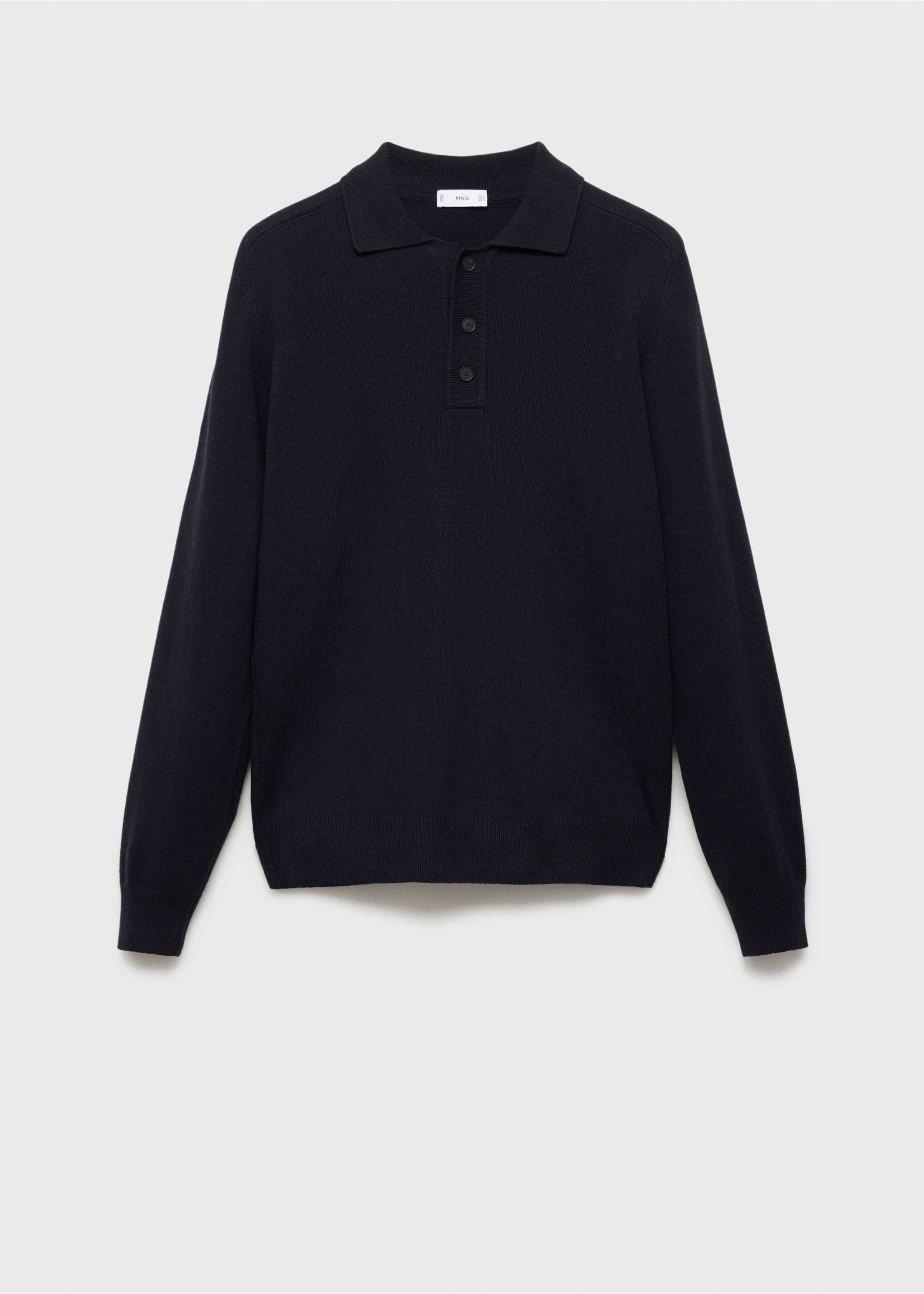 Cotton knitted polo shirt - Article without model, Night Blue. Ref: 87064410-00.