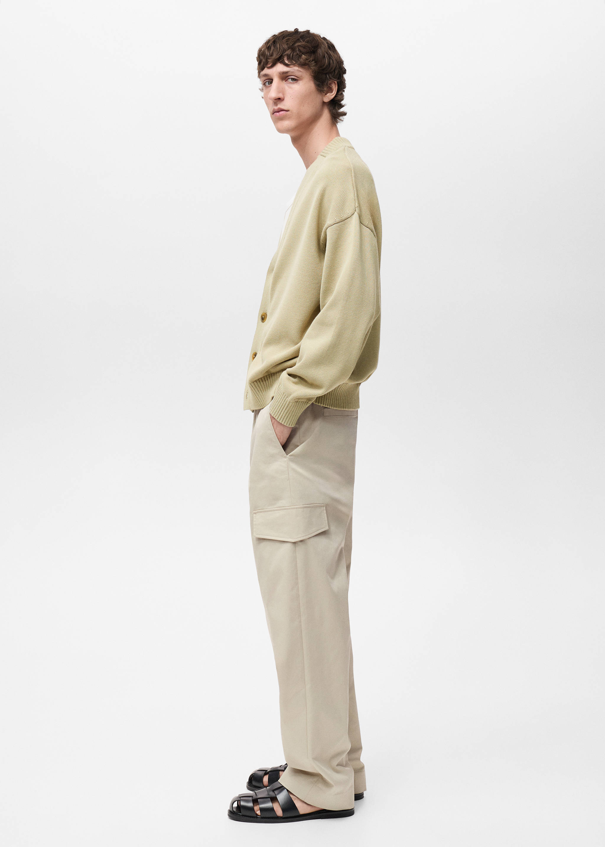 Cardigan de malha de algodão com botões - Pormenor do artigo 2