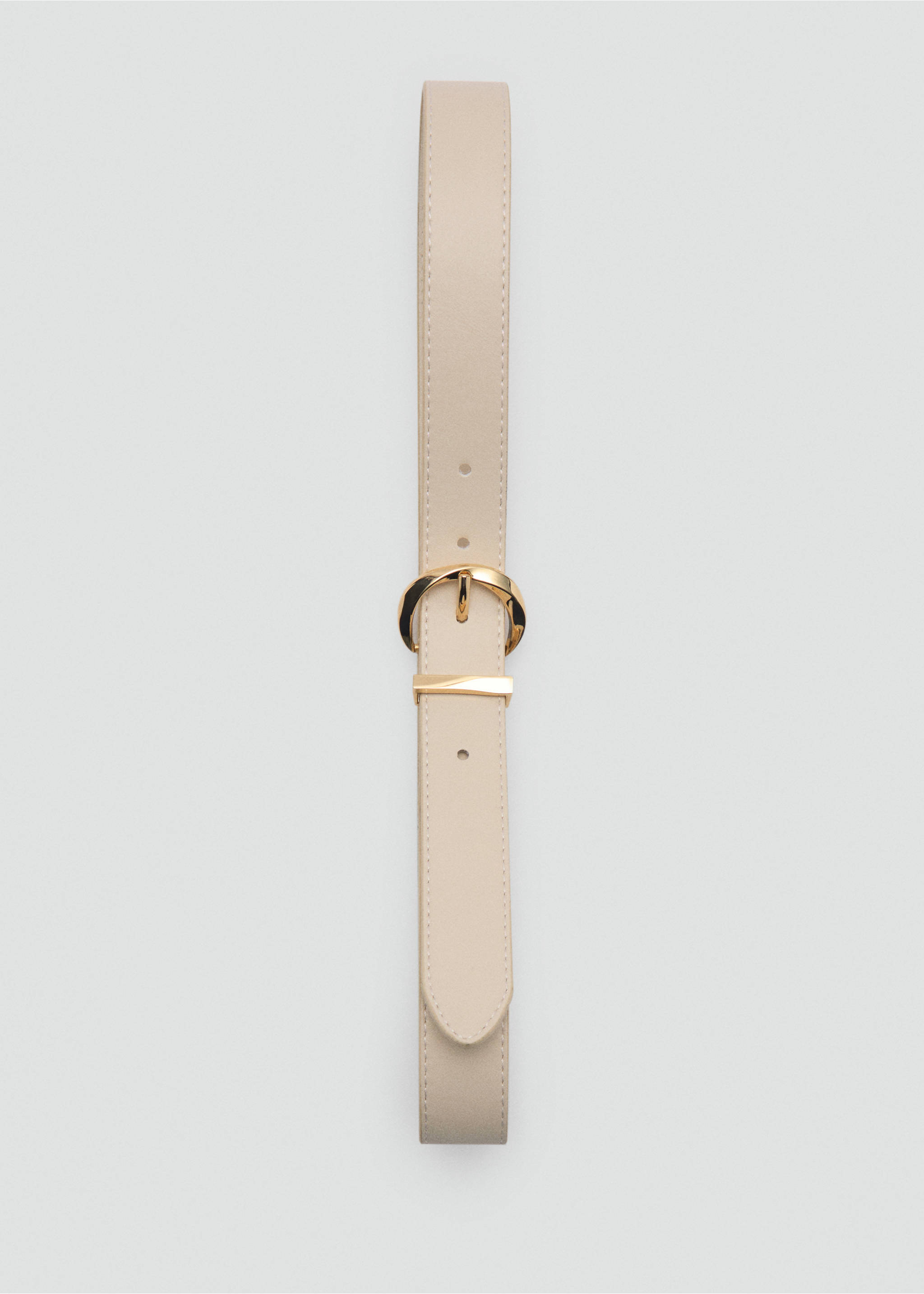 Oval buckle belt - Details of the article 2, Ecru. Ref: 87064414-00.