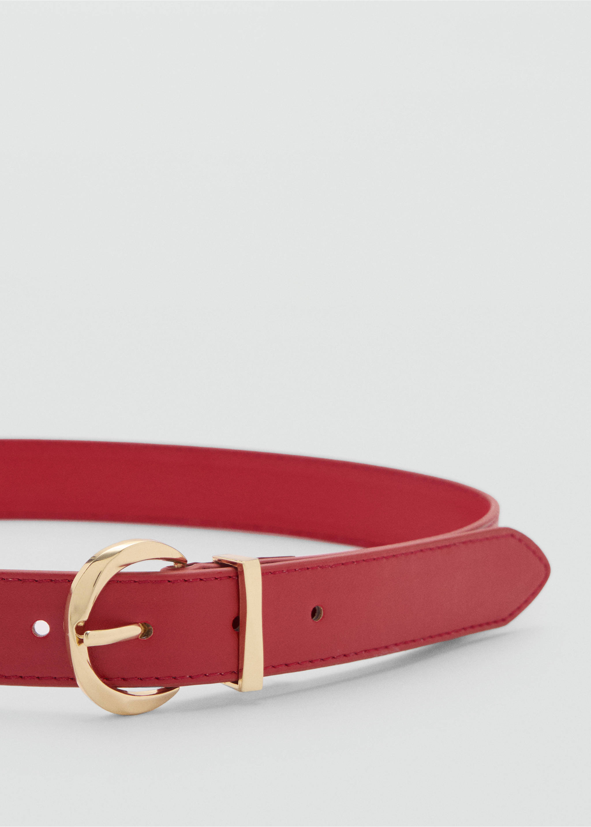 Ceintuur met ovalen gesp - Middenvlak, Rood. Ref: 87064414-00.
