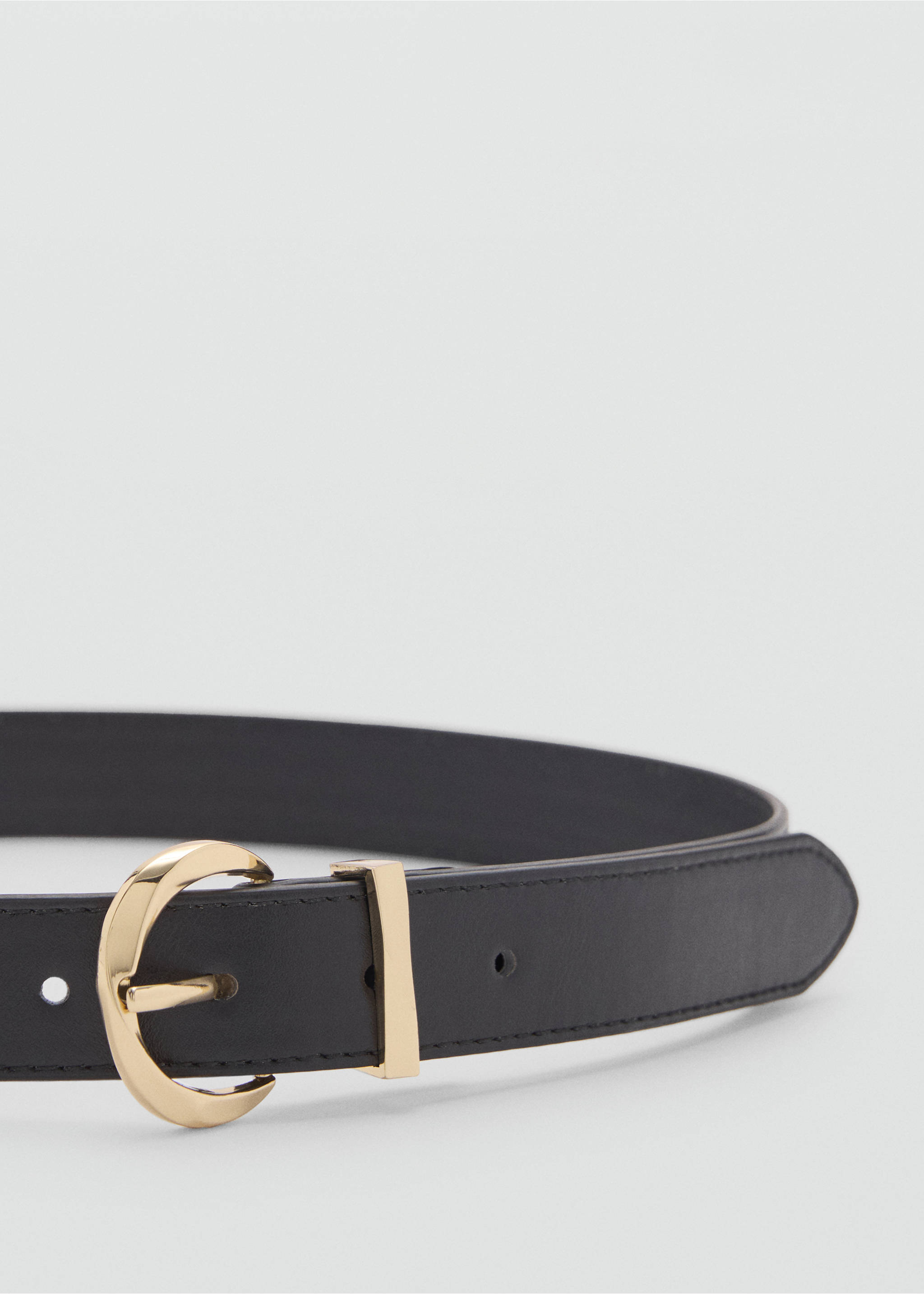 Ceinture boucle ovale - Plan moyen, Noir. Ref: 87064414-00.