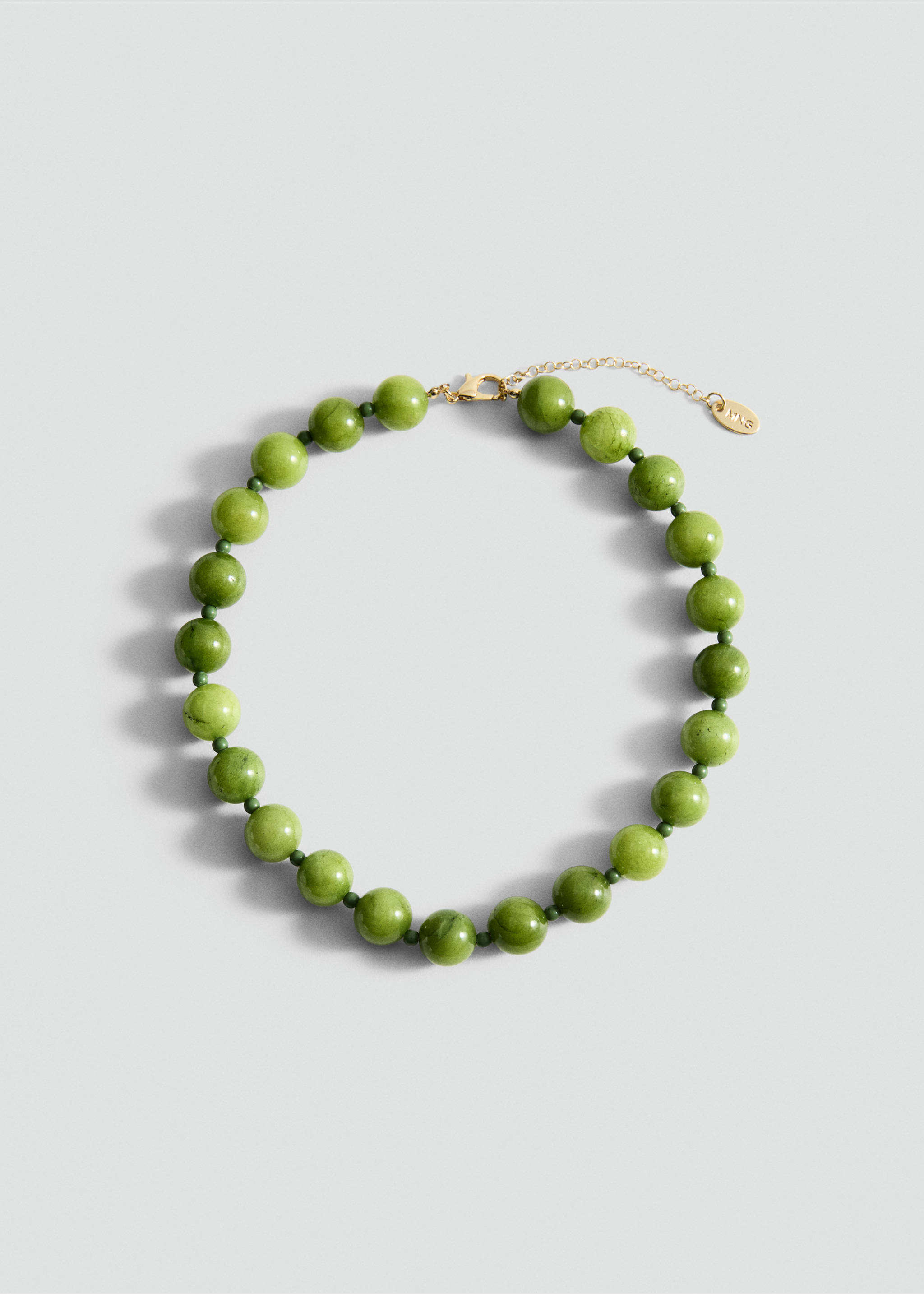 Bead-stone necklace - Article without model, Pastel Green. Ref: 87064417-00.