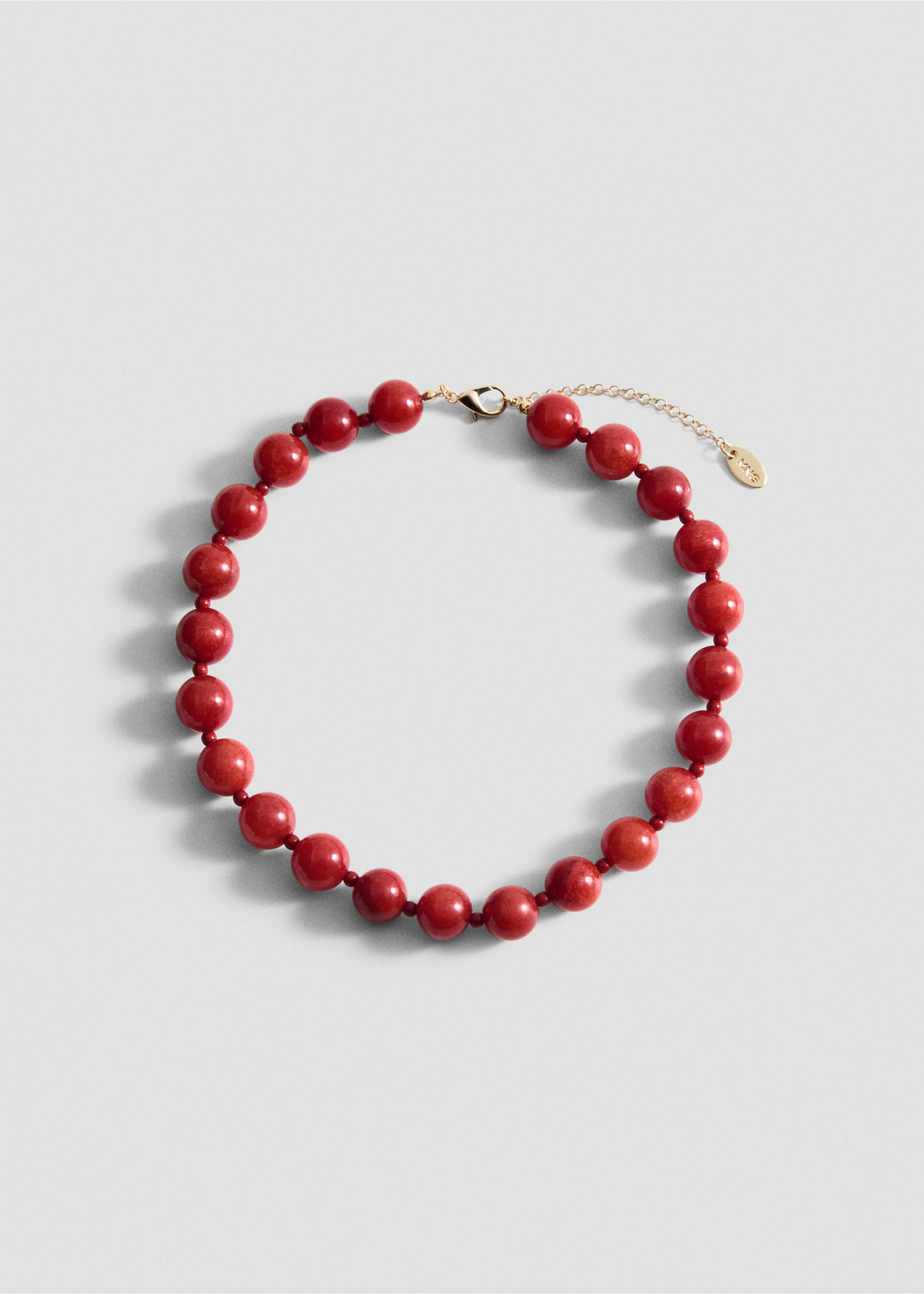 Bead-stone necklace - Article without model, Red. Ref: 87064417-00.