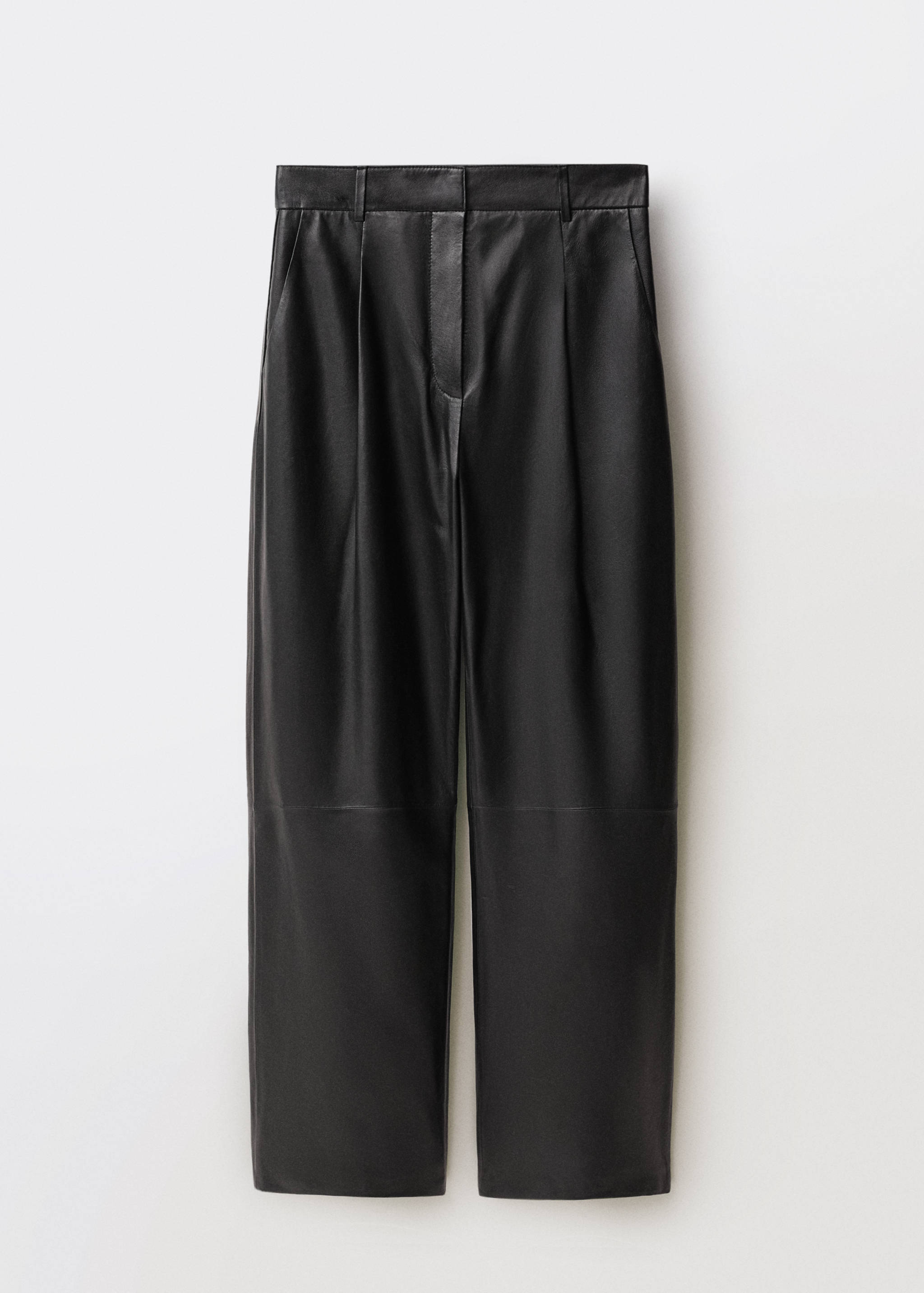 Pantalón recto piel detalle pinzas - Artículo sin modelo