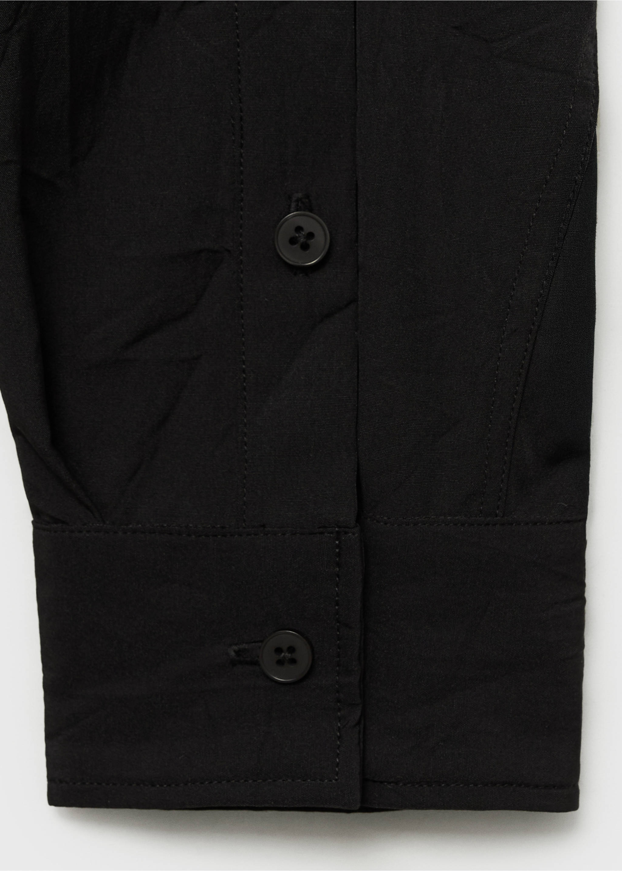 Creased-effect shirt - Details of the article 0, Black. Ref: 87064423-00.