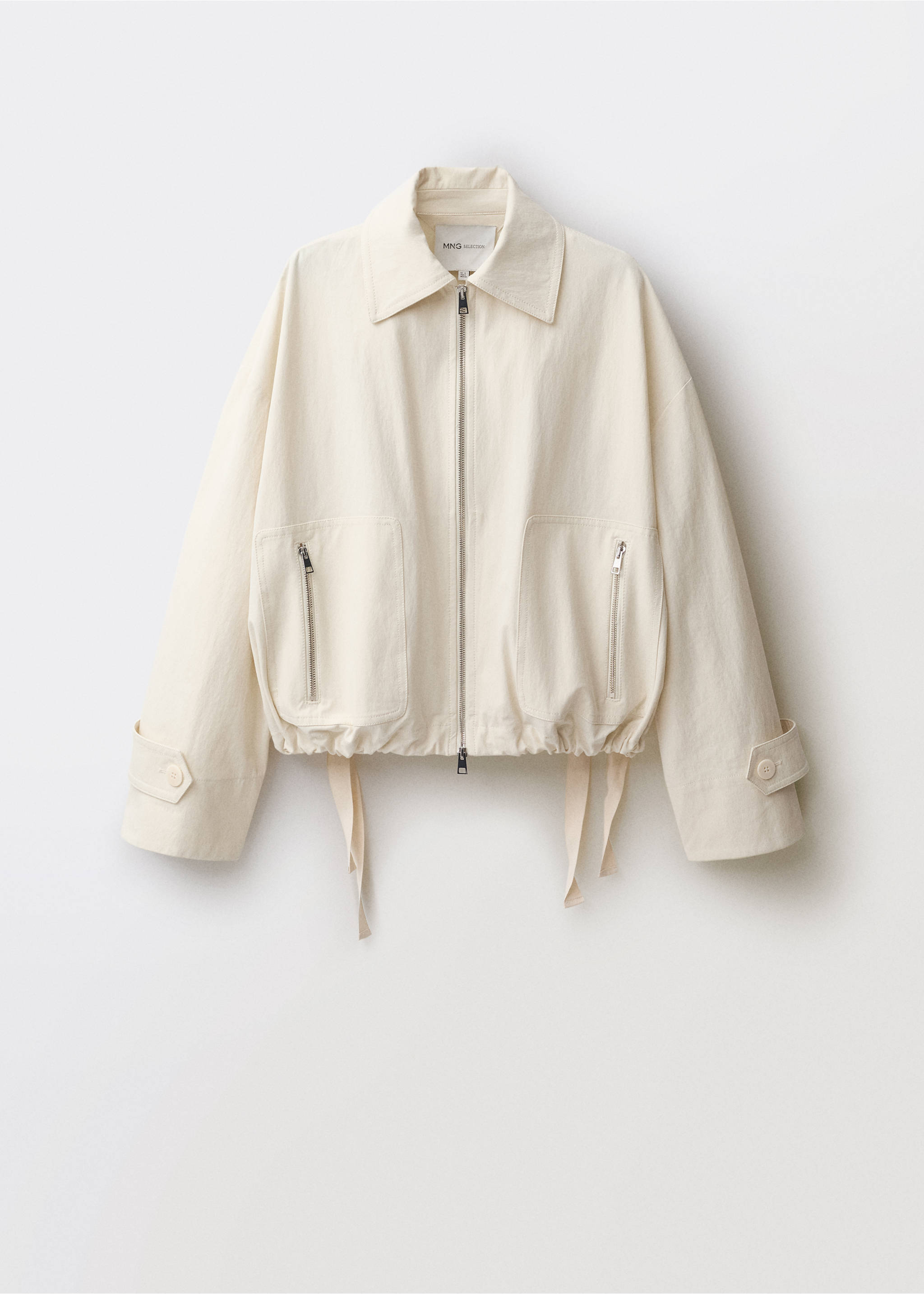 Bomber jacket with adjustable hem - Article without model, Ecru. Ref: 87064424-00.