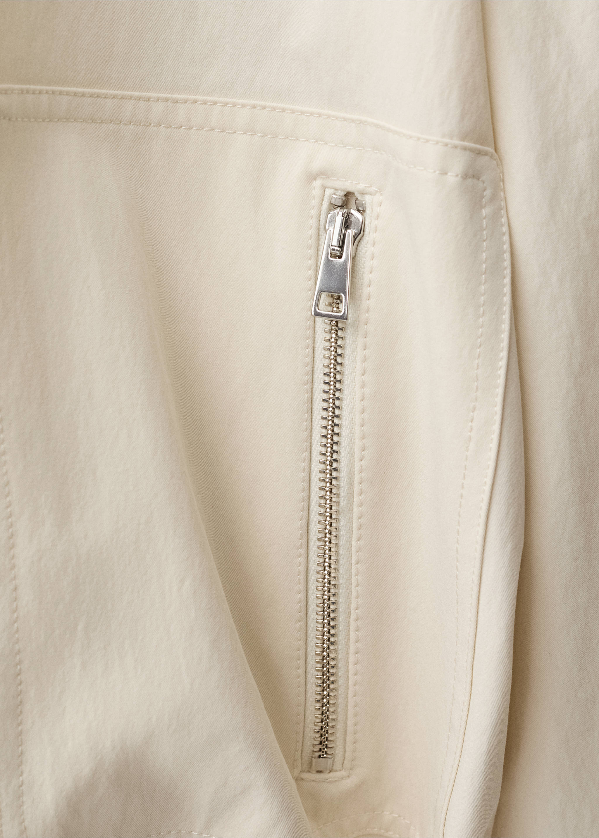 Bomber jacket with adjustable hem - Details of the article 0, Ecru. Ref: 87064424-00.