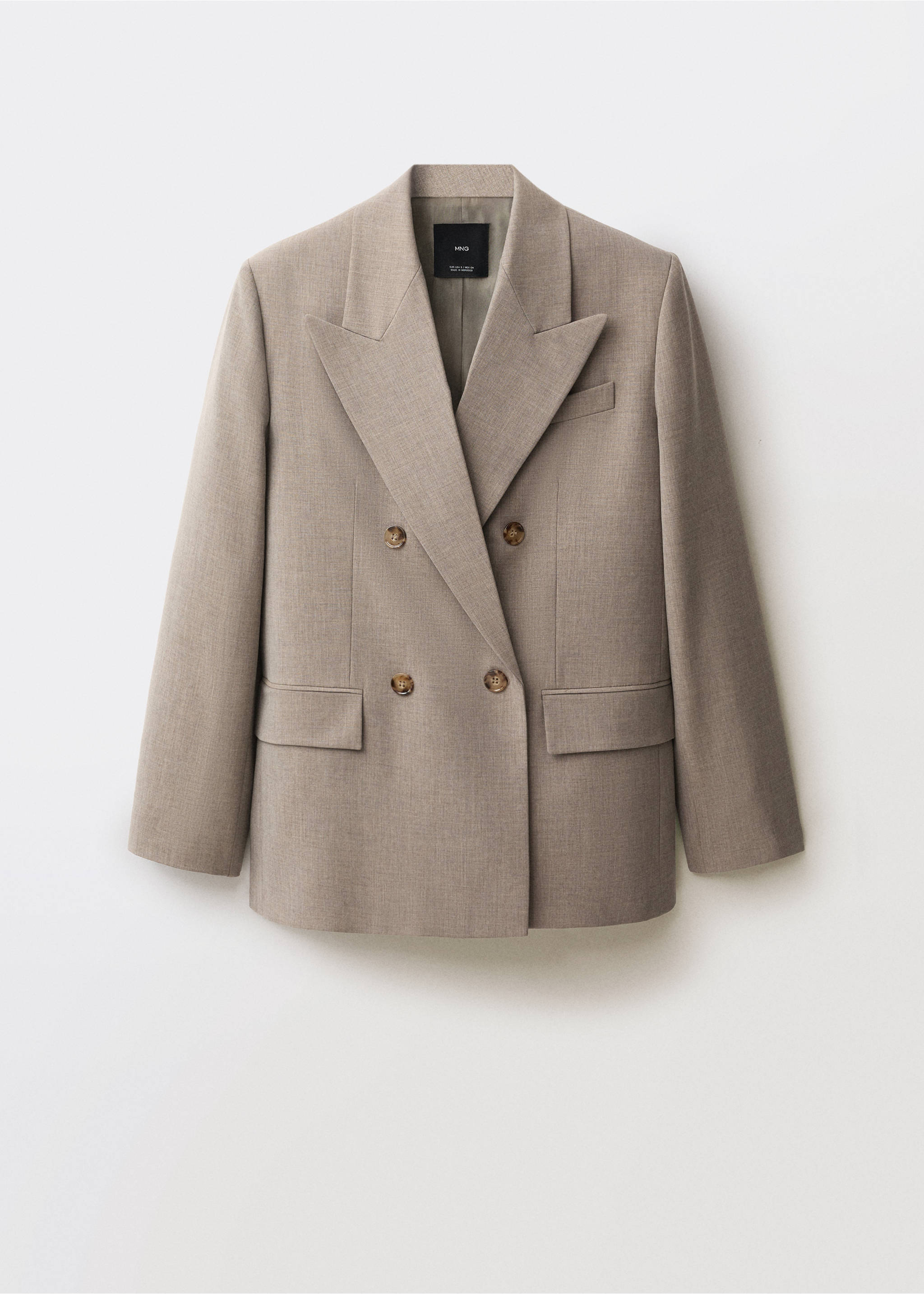 Wool-blend suit blazer - Article without model, Medium Brown. Ref: 87064427-00.